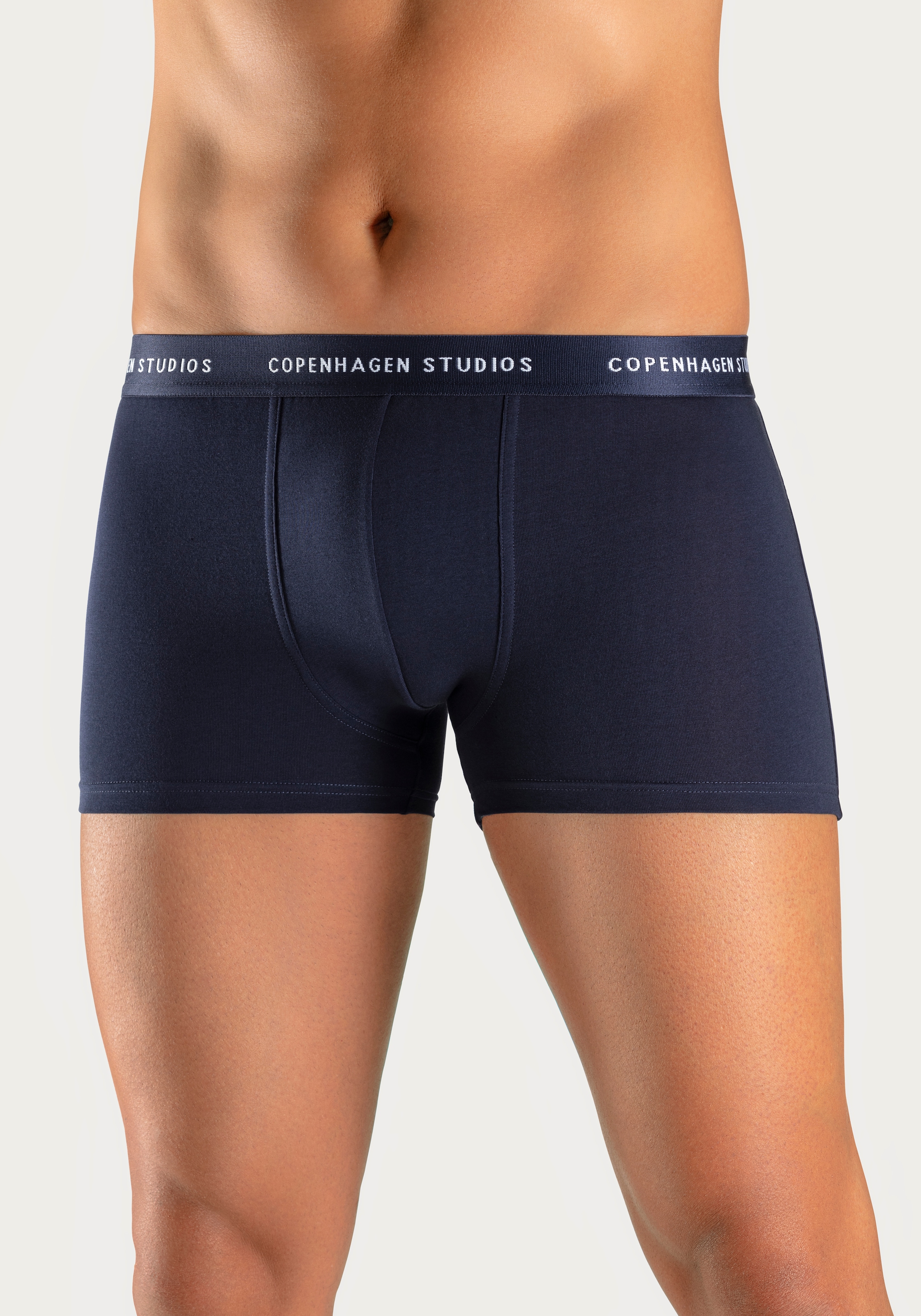 Copenhagen Studios Boxer »Boxershorts für Herren«, (3 St.), mit farbigem Logo-Bund