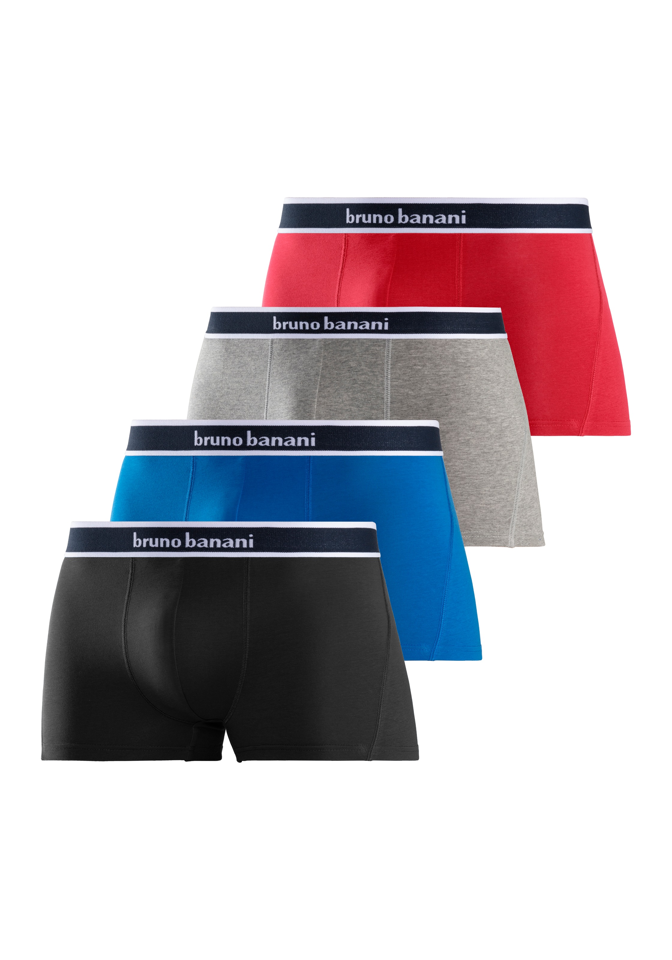 Bruno Banani Boxer »Boxershorts für Herren«, (4er Pack), mit Steifen und Logo im Bund