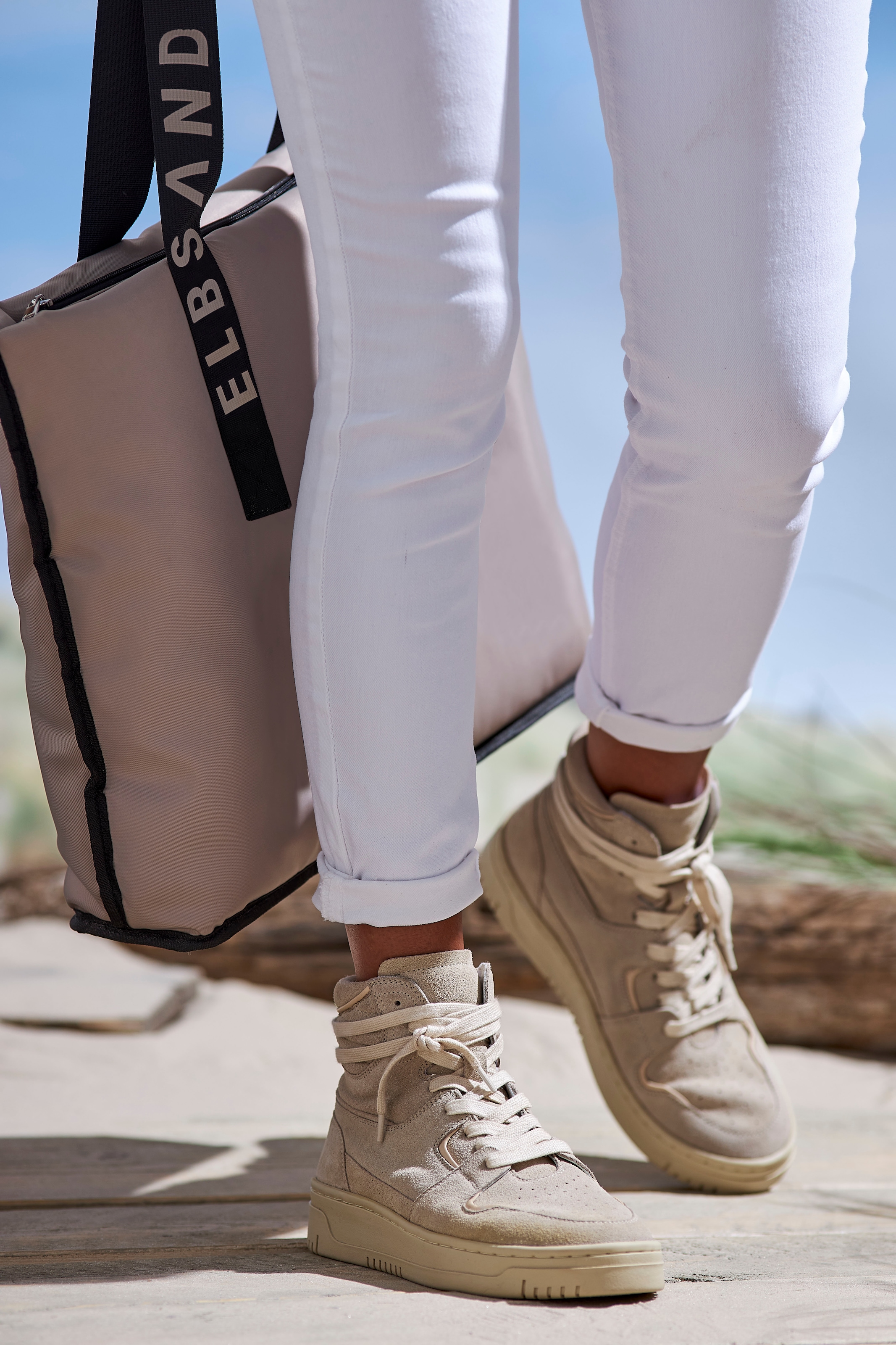 Elbsand Shopper »Schultertasche«, große Handtasche, Henkeltasche, Tragetasche, als Badetasche VEGAN