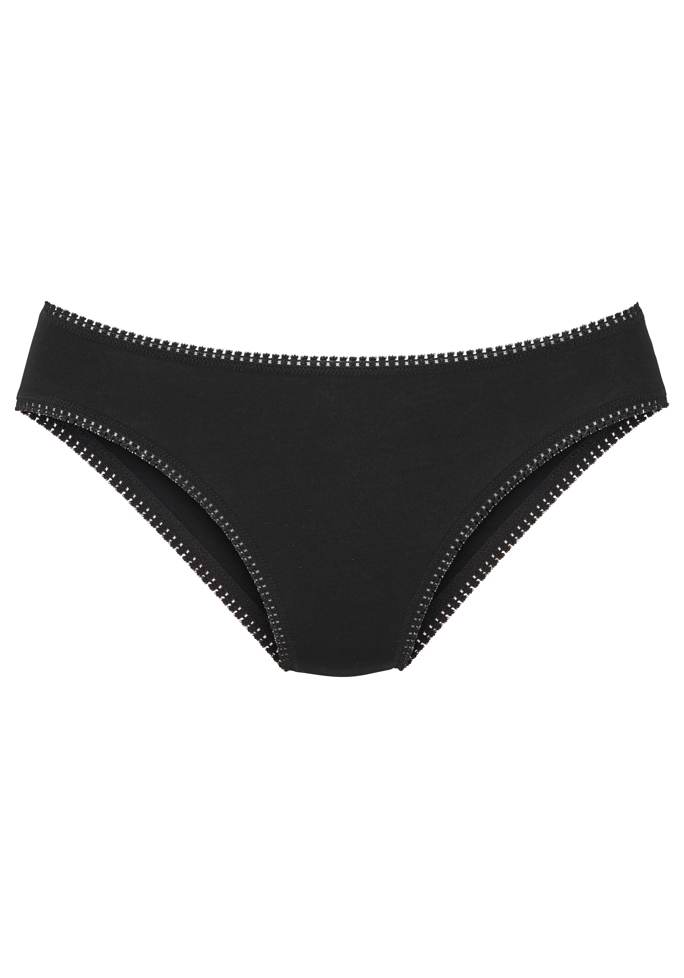 LASCANA Jazz-Pants Slips 3er-Pack,  mit Spitze am Beinabschluss, aus elastischem Jersey