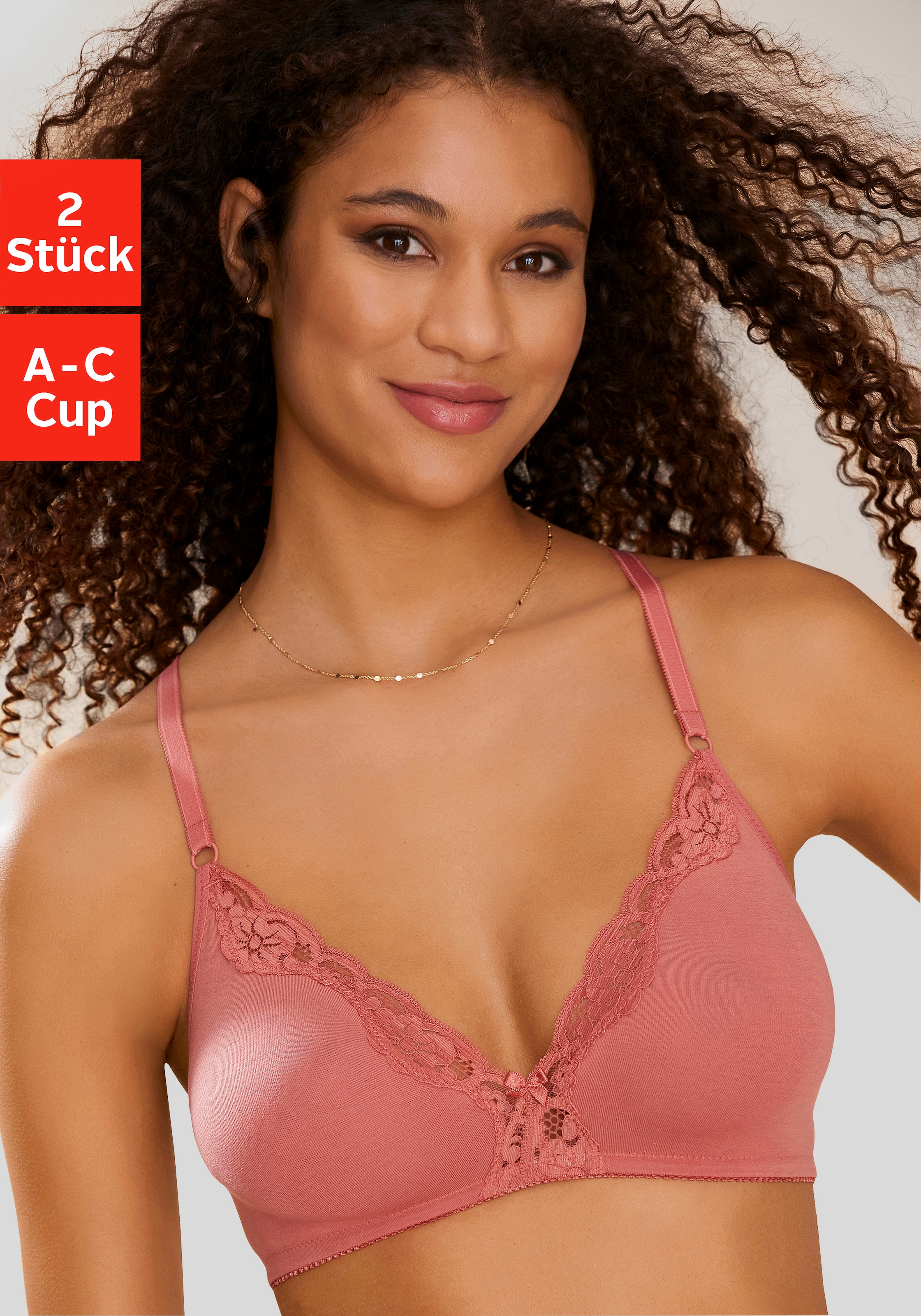 petite fleur Bralette-BH, ohne Bügel aus Baumwolle mit Spitze