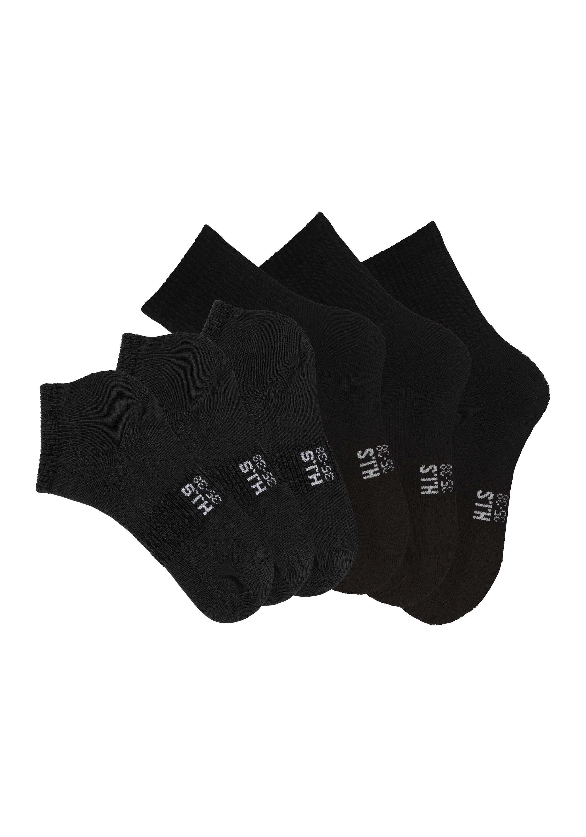 H.I.S Sportsocken Packung, 6 Stk. tlg. Fitness Pack mit zwei Längen in einer Packung