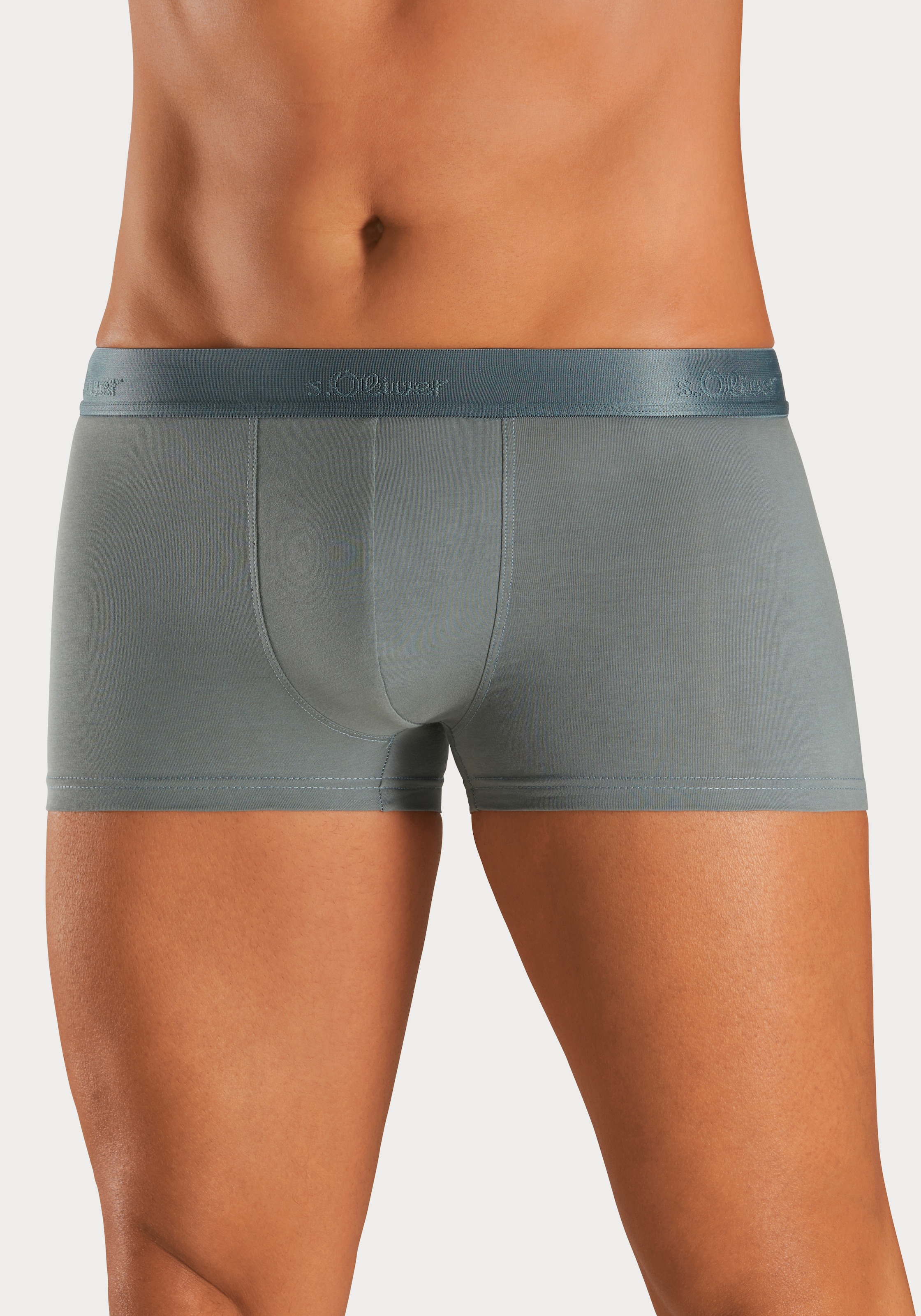 s.Oliver Boxer »Boxershorts für Herren«, (Packung, 3 St.), in Streifen und Uni aus Baumwoll-Mix