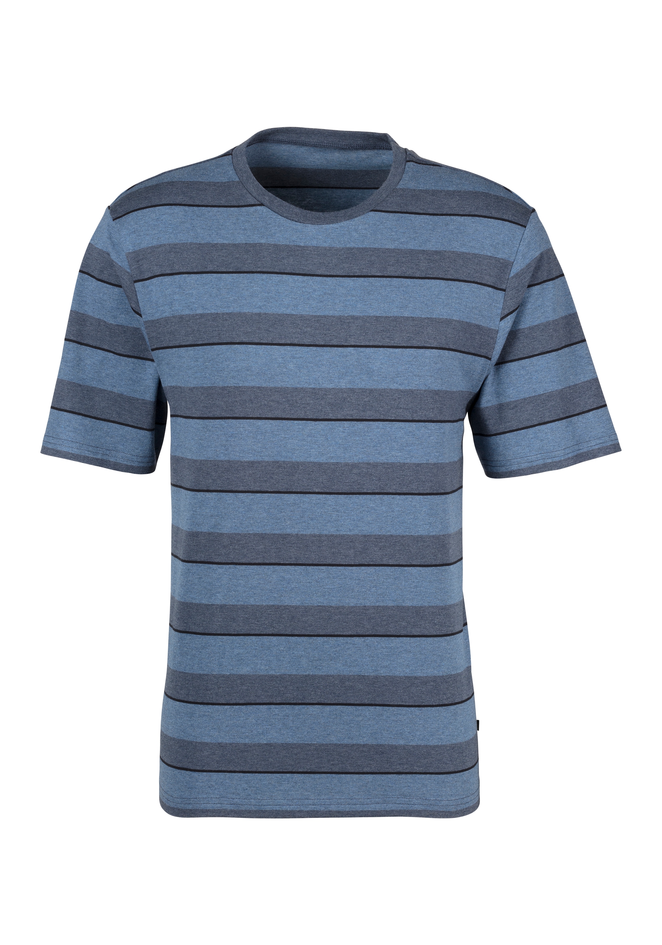H.I.S Pyjama, (2 tlg., 1 Stück), Schlafanzug mit aufwendig gestreiftem Oberteil