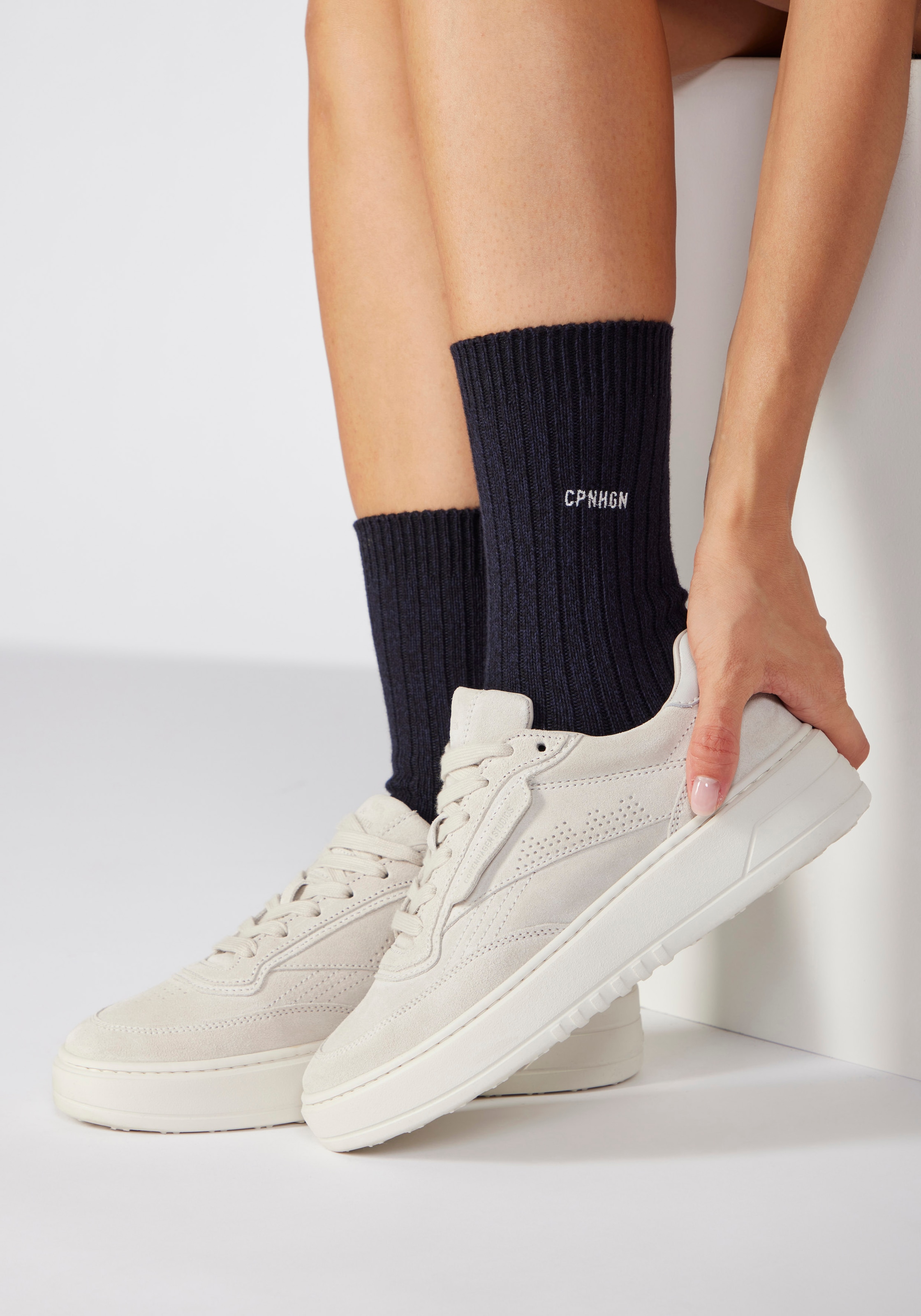 Copenhagen Studios Basicsocken, (1 Paar), gerippt mit Logo Stickerei