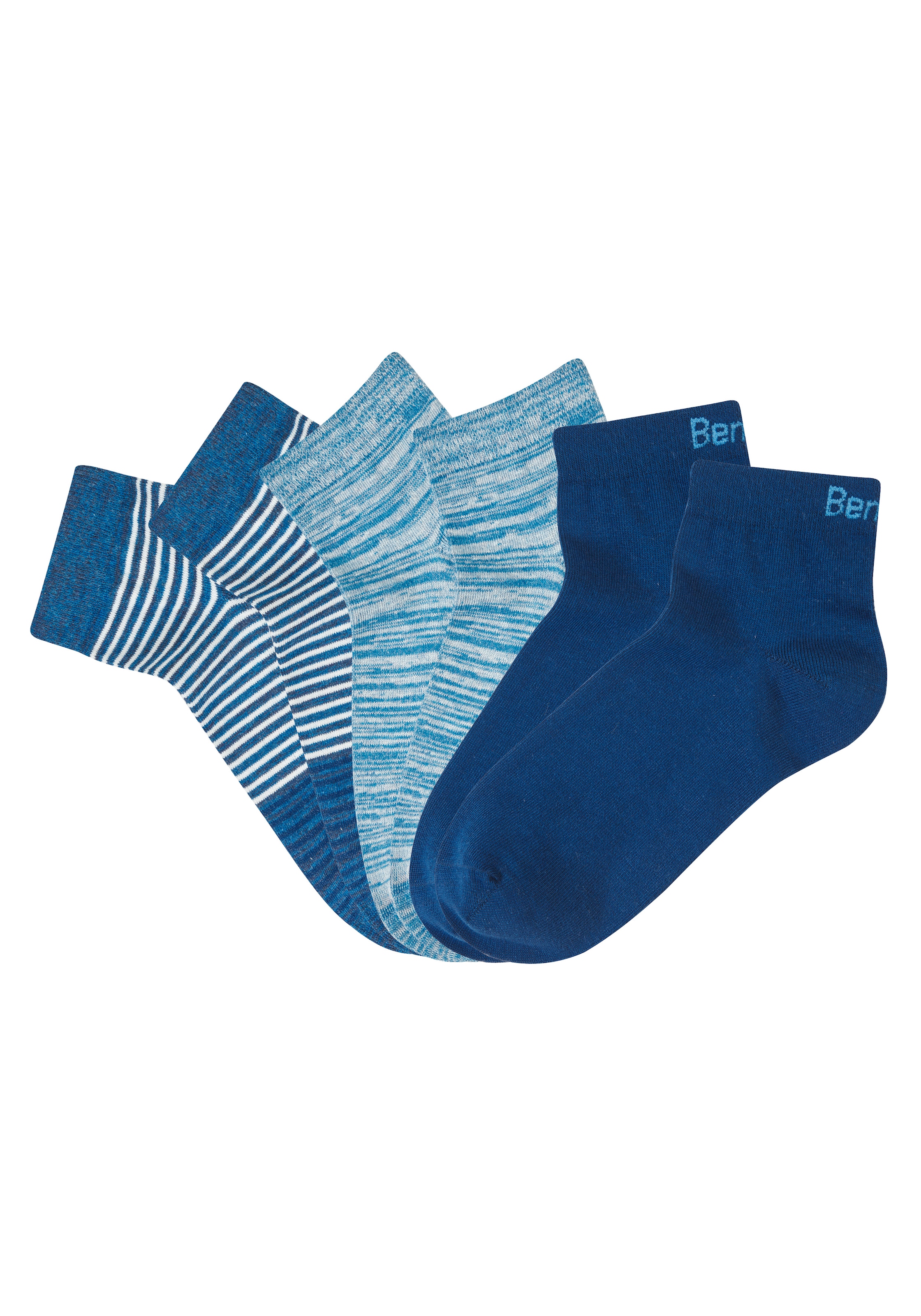 Bench. Kurzsocken »Damen und Herren meliert und uni« Packung, 6 Paar tlg. mit ansprechendem Streifen- Design und uni