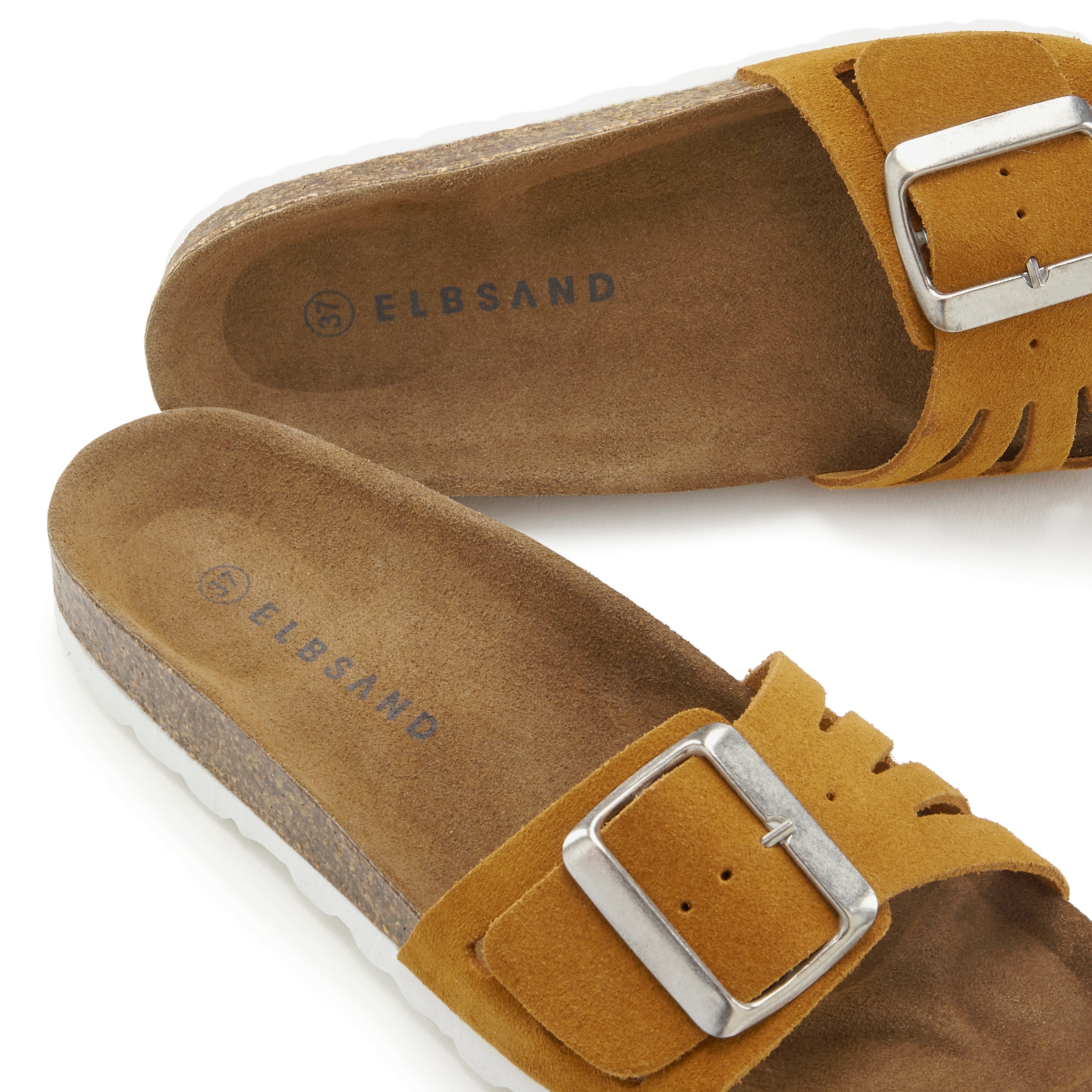 Elbsand Pantolette »Sandale«, Mule, offener Schuh aus Leder mit weichem Komfortkorkfußbett