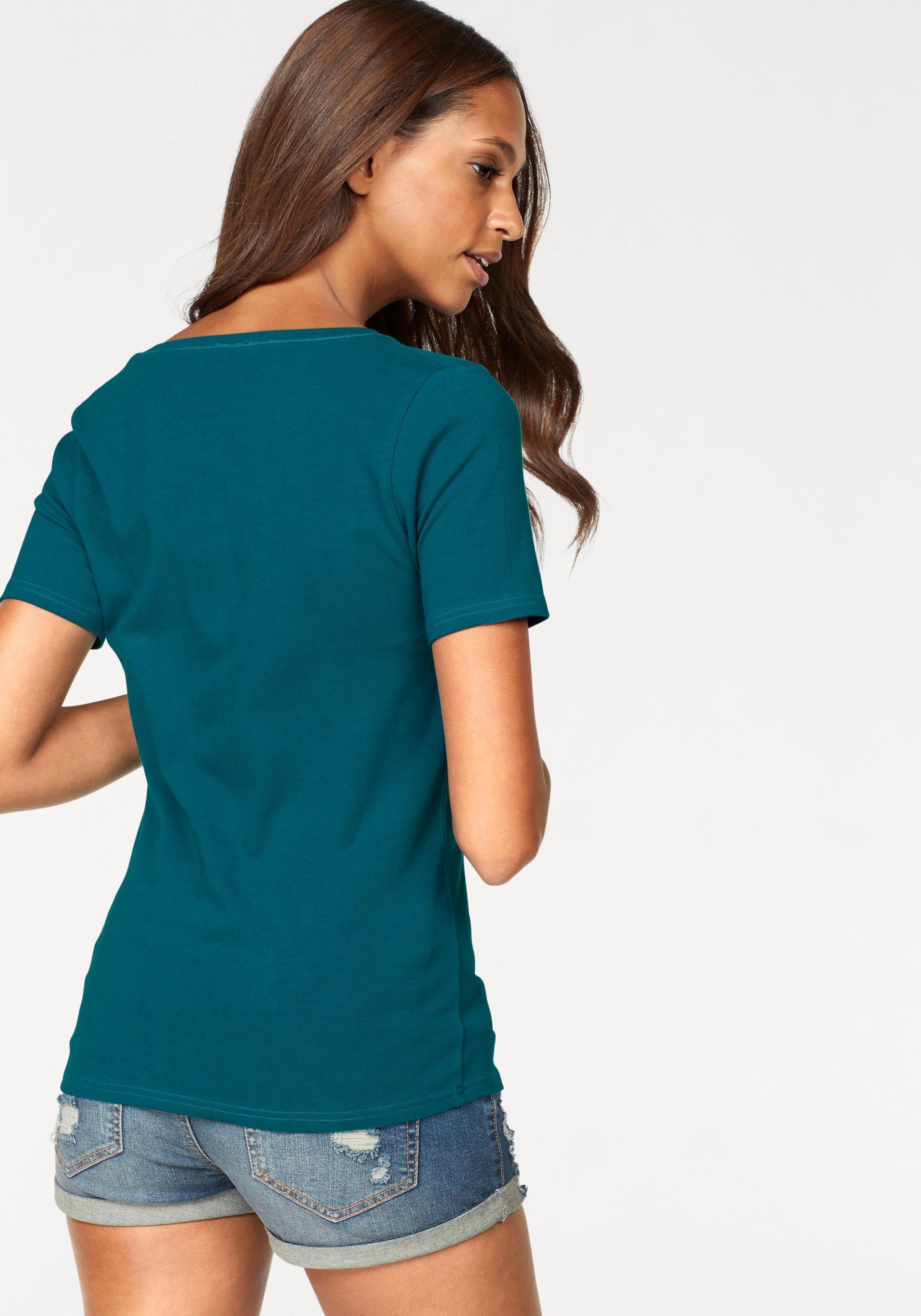 Vivance T-Shirt »aus elastischer Baumwoll-Qualität«, (2er-Pack)