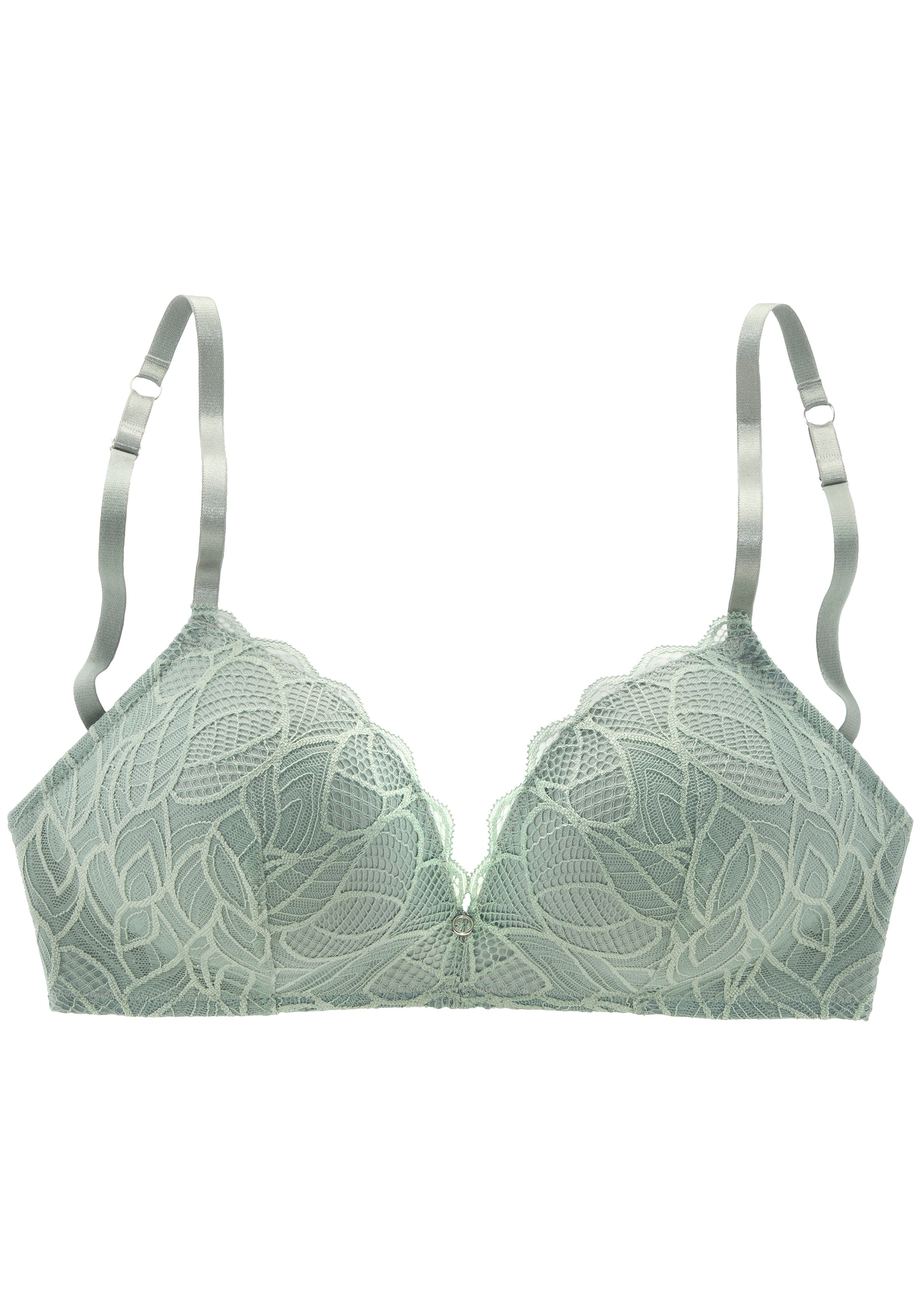 LASCANA Bralette-BH, ohne Bügel mit feiner Spitze mit Blättermotiv, Dessous
