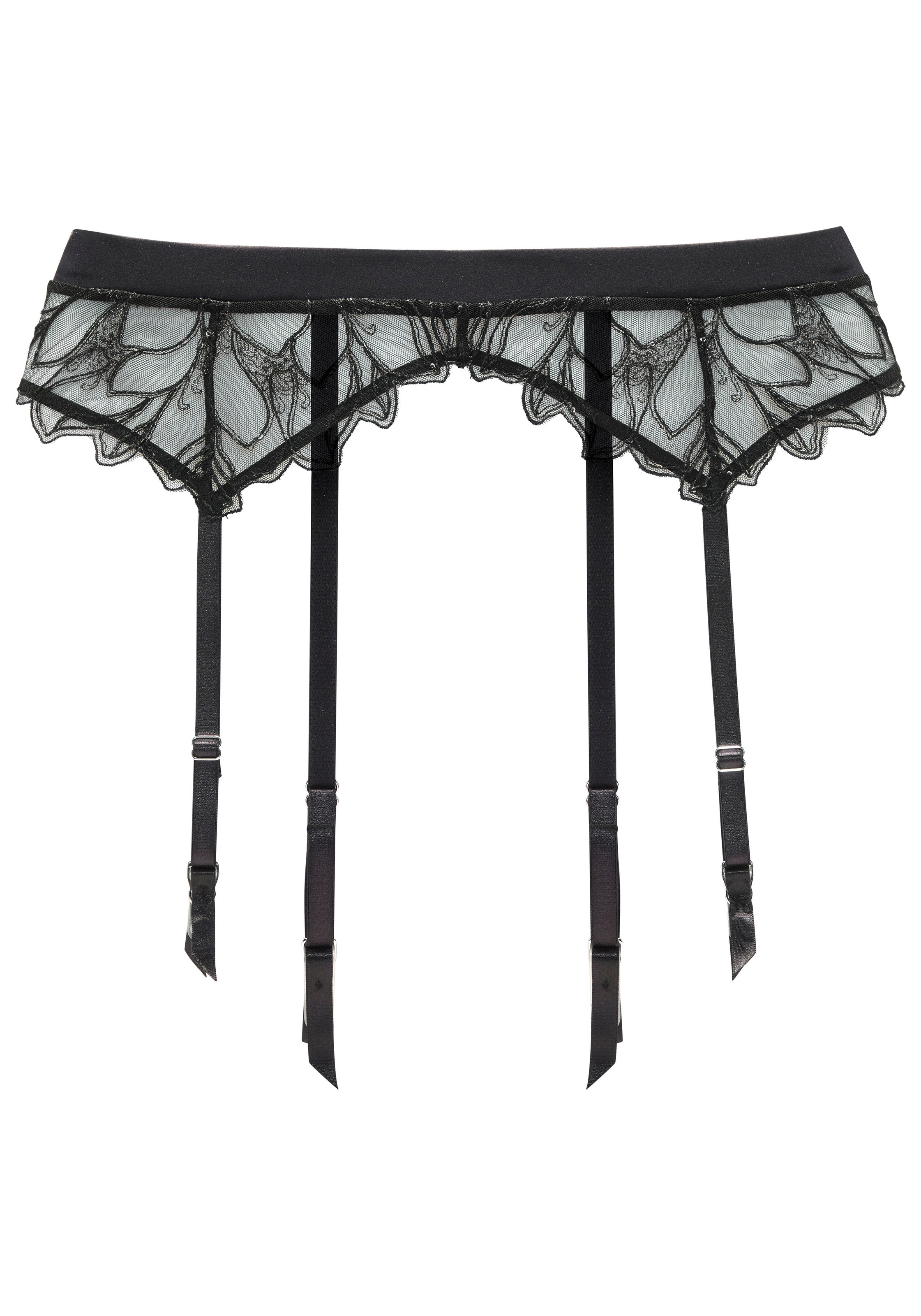 LASCANA Strapsgürtel, aus leicht transparenter Spitze mit hübschen Glitzerdetails