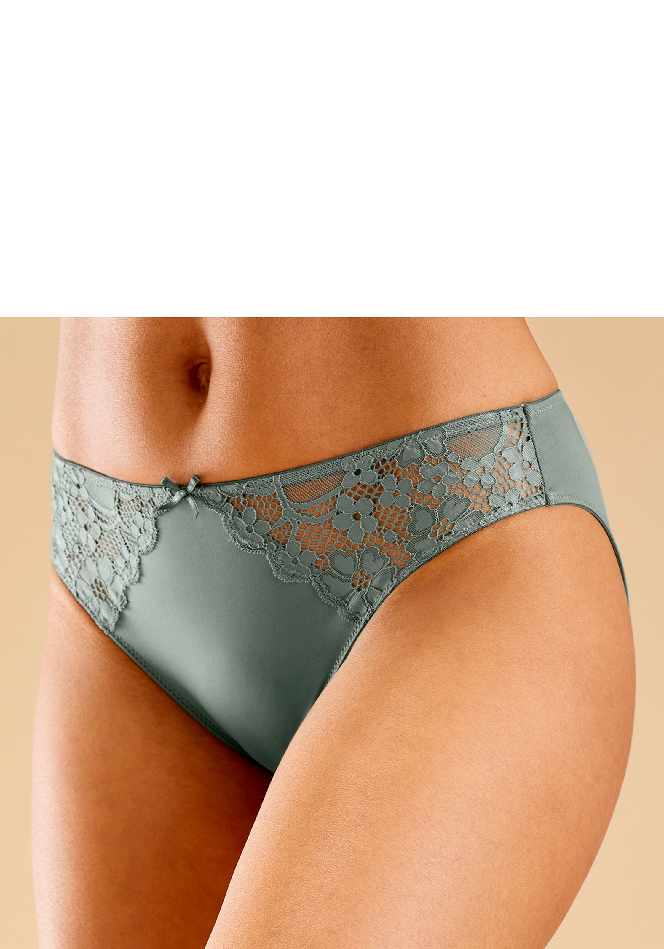 petite fleur Slip, (3 St.), mit leicht transparenter Jacquardspitze an den Seiten