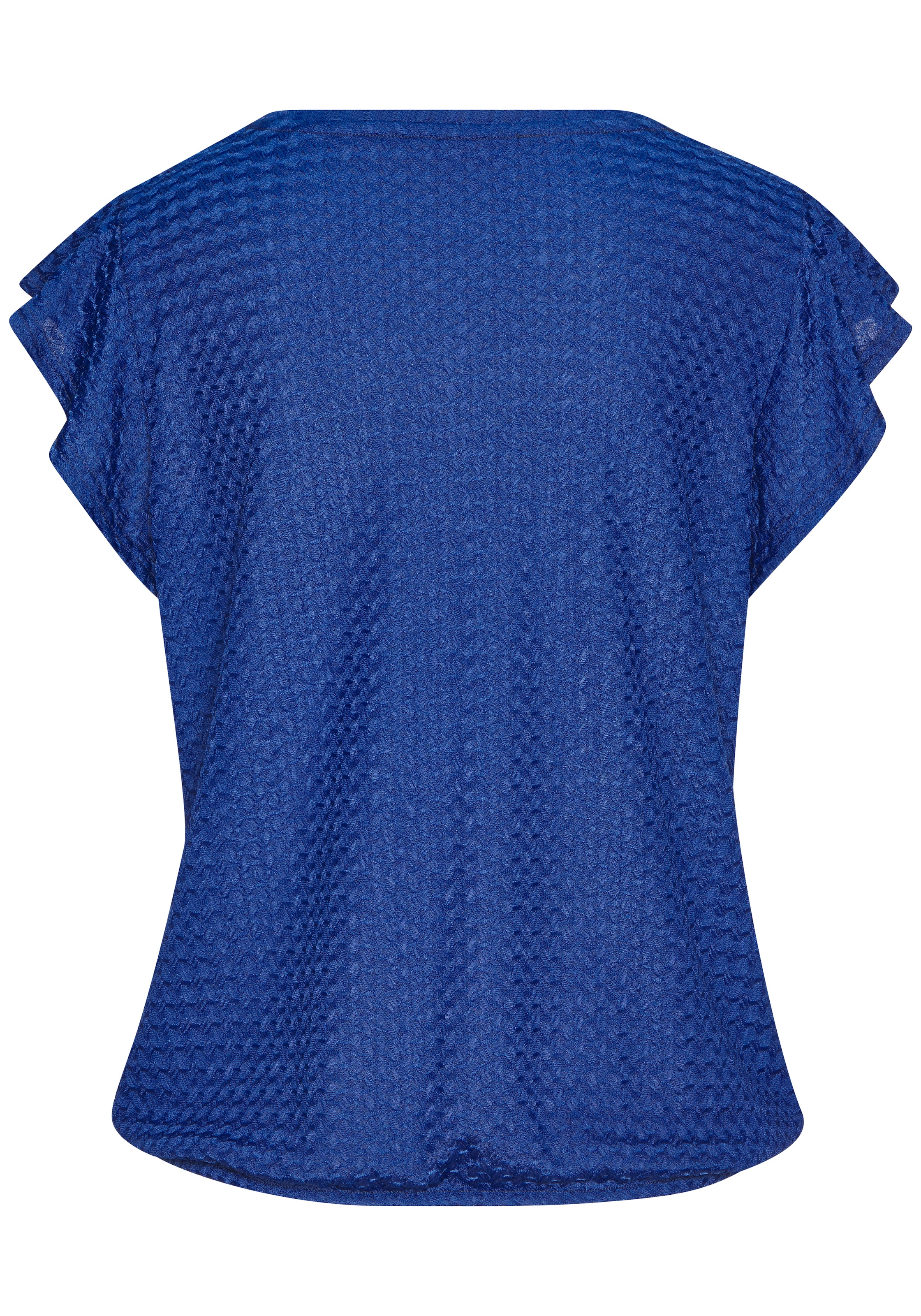 LASCANA T-Shirt »mit modischer Struktur« Sommerliches T-Shirt aus bügelfreie Polyester-Qualität