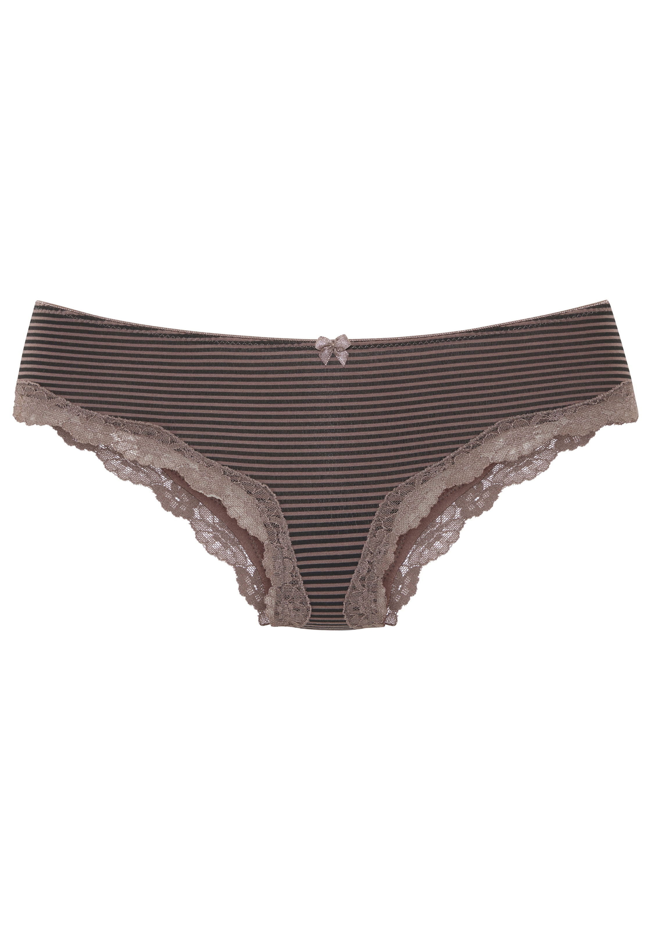 LASCANA Slip 3er-Pack,  aus elastischer Baumwolle mit zarter Spitze