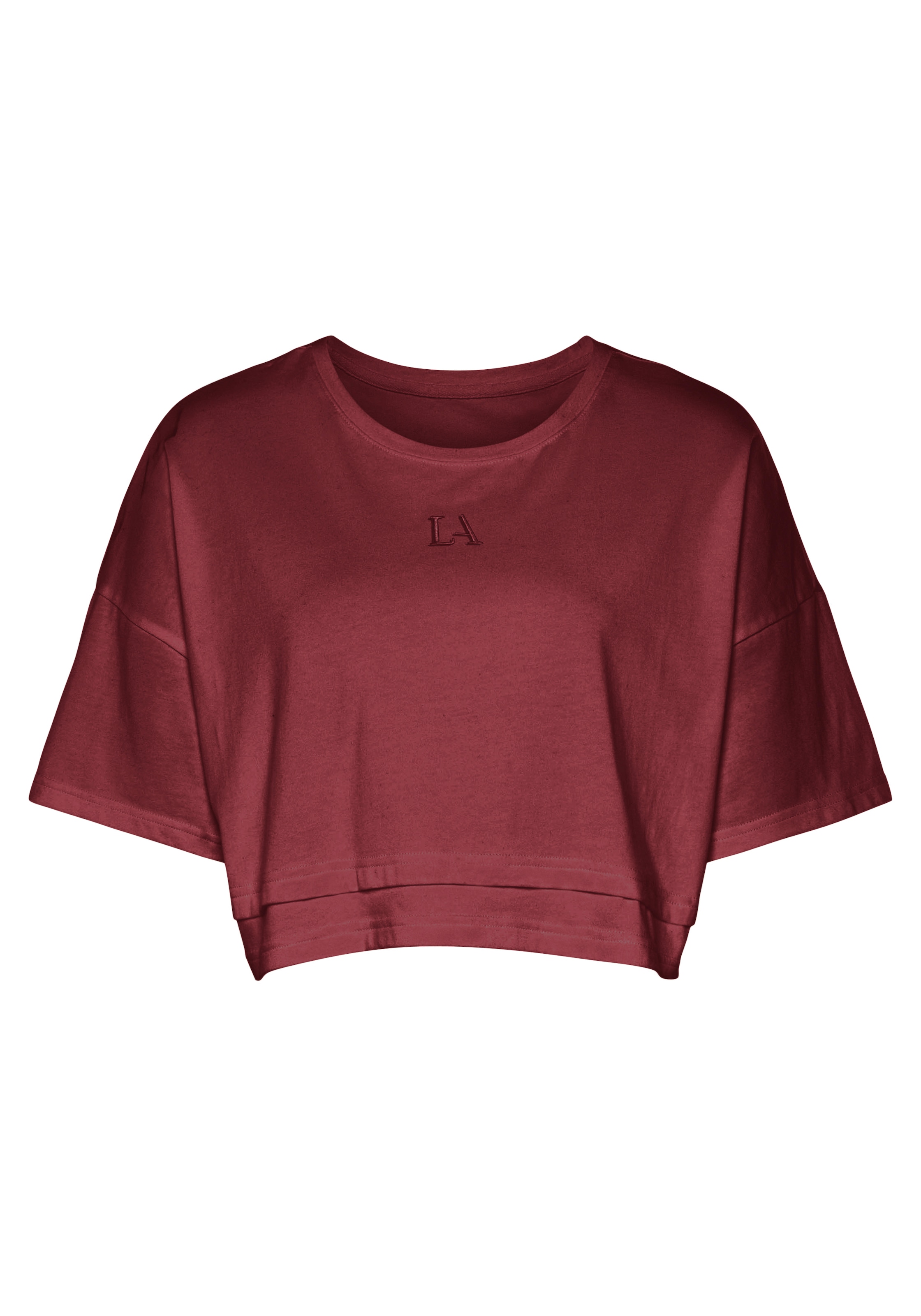 LASCANA Kurzarmshirt, mit kastigem Schnitt und Lagen-Look