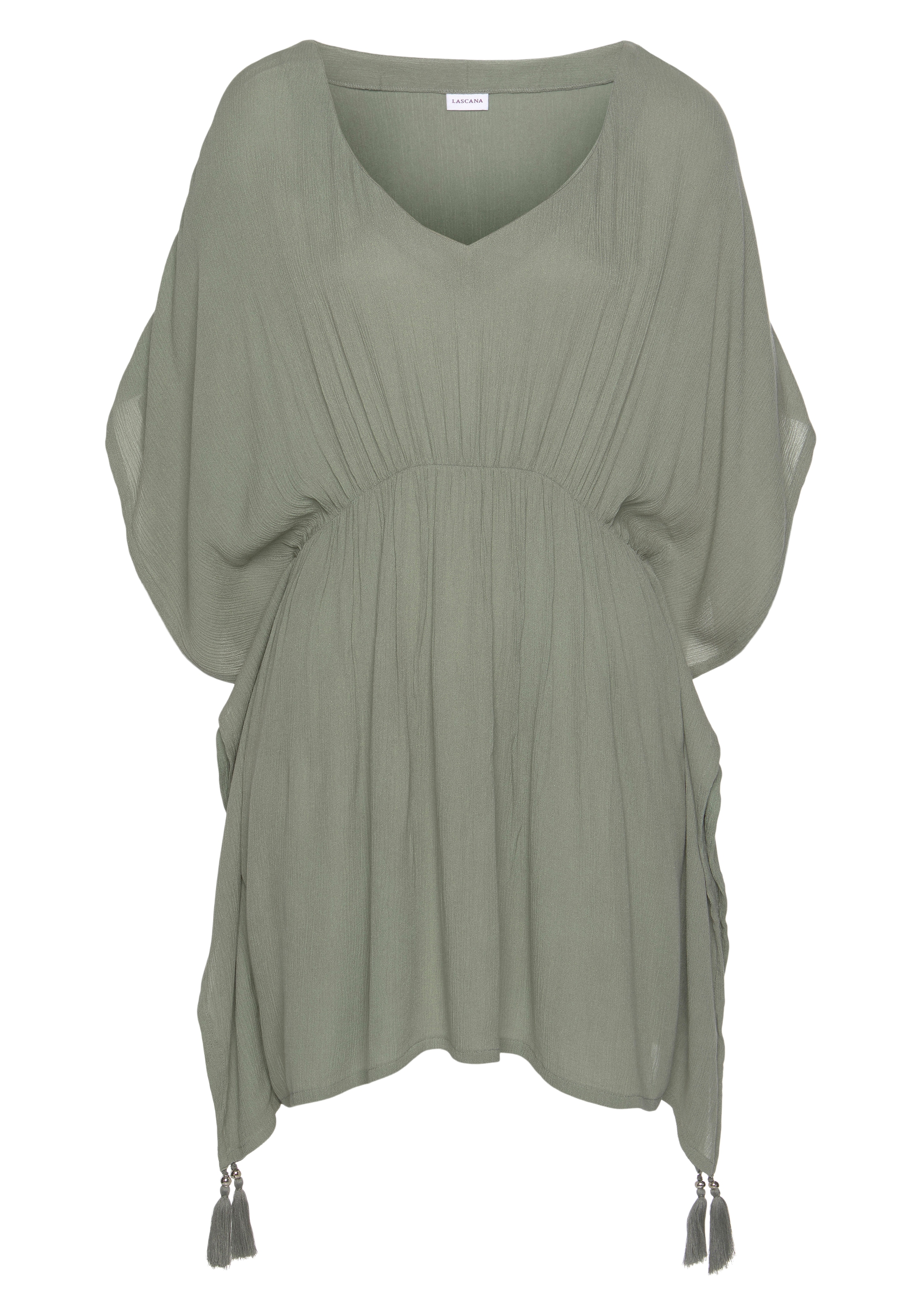 LASCANA Tunika, aus gekreppter Viskose, Blusenkleid, Strandmode, transparent