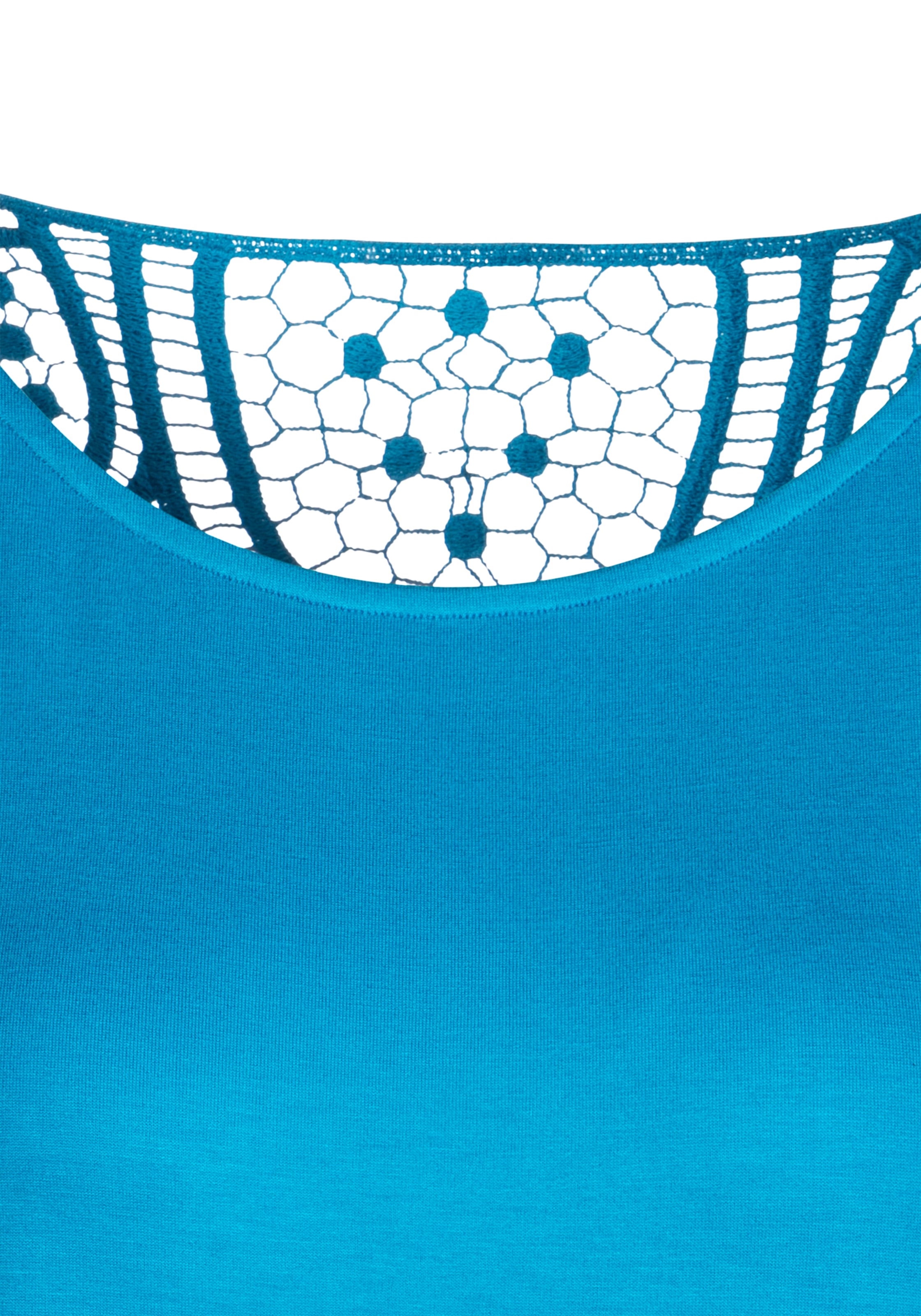 Vivance Kurzarmshirt »mit Häkelspitze am Rücken«, (2er-Pack), aus weichem Viskose-Stretch