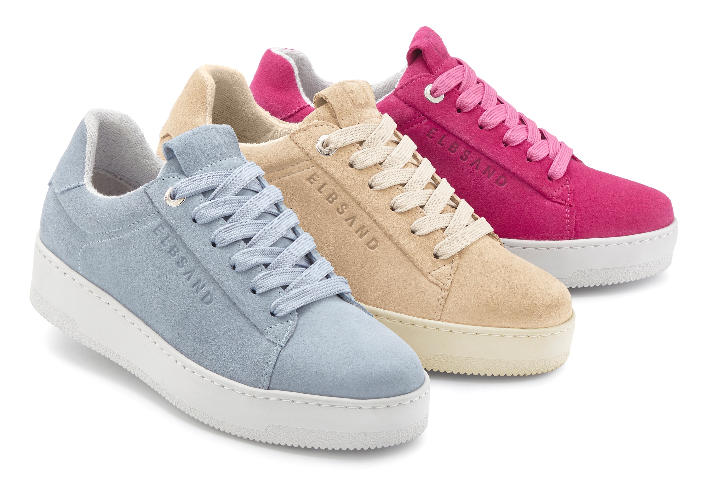 Elbsand Sneaker »Freizeitschuh, Lederschuh, Ledersneaker, Turnschuh, Schnürschuhe«  Schnürhalbschuhe aus Leder mit modischer Plateausohle