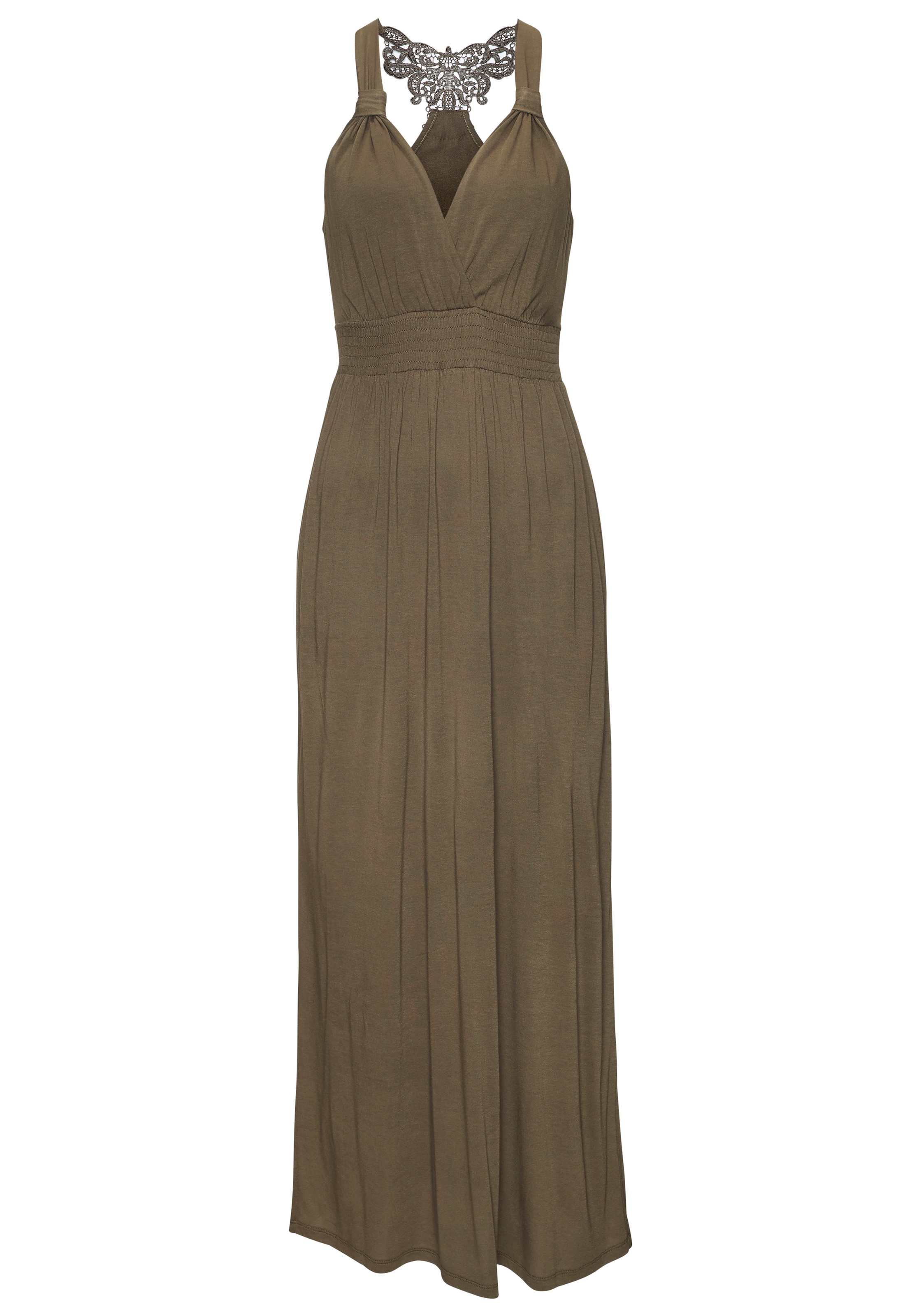 LASCANA Maxikleid mit Häkel-Detail am Rücken, Sommerkleid