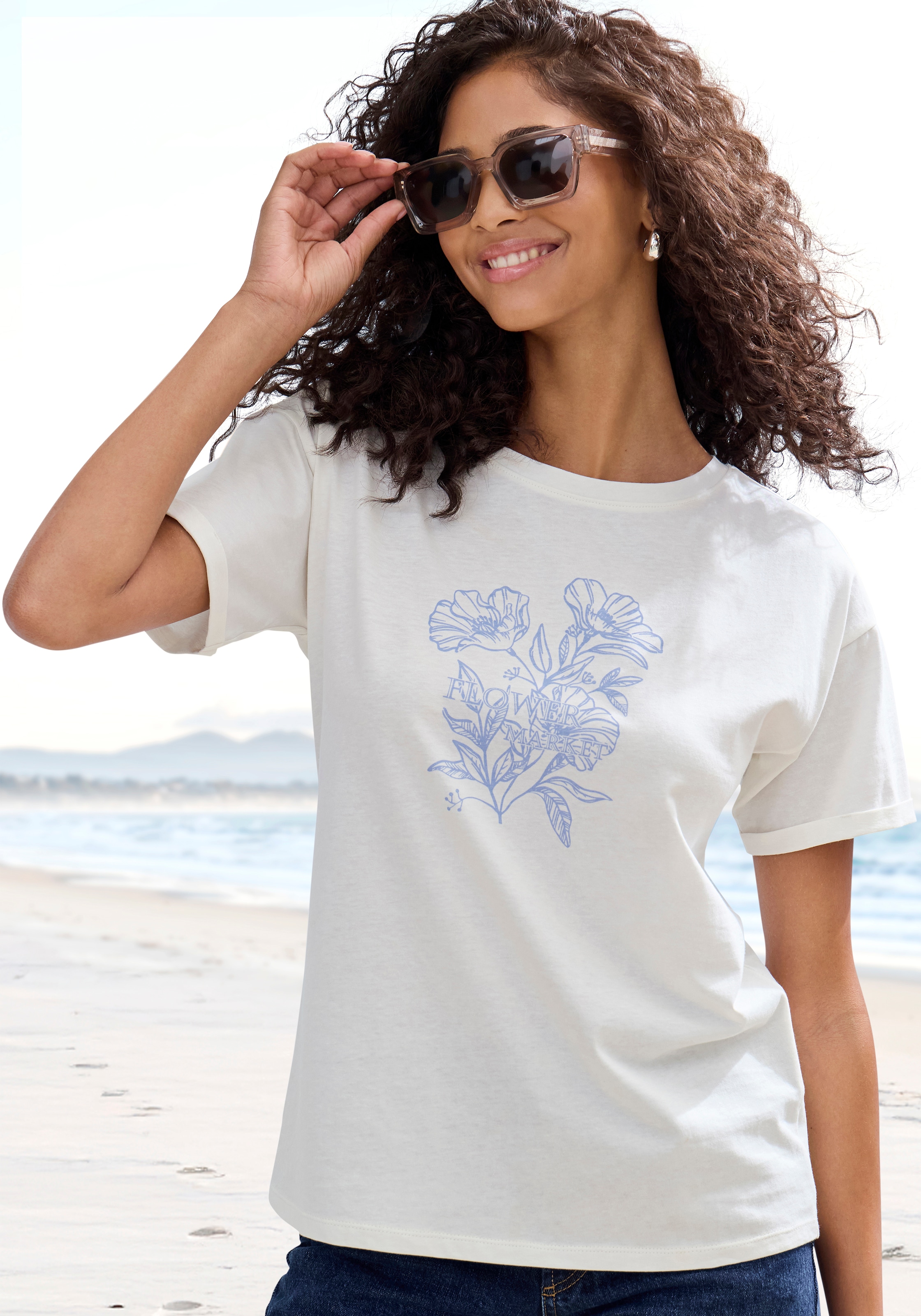 Vivance T-Shirt »mit Frontdruck« aus hochwertiger Bio-Baumwolle