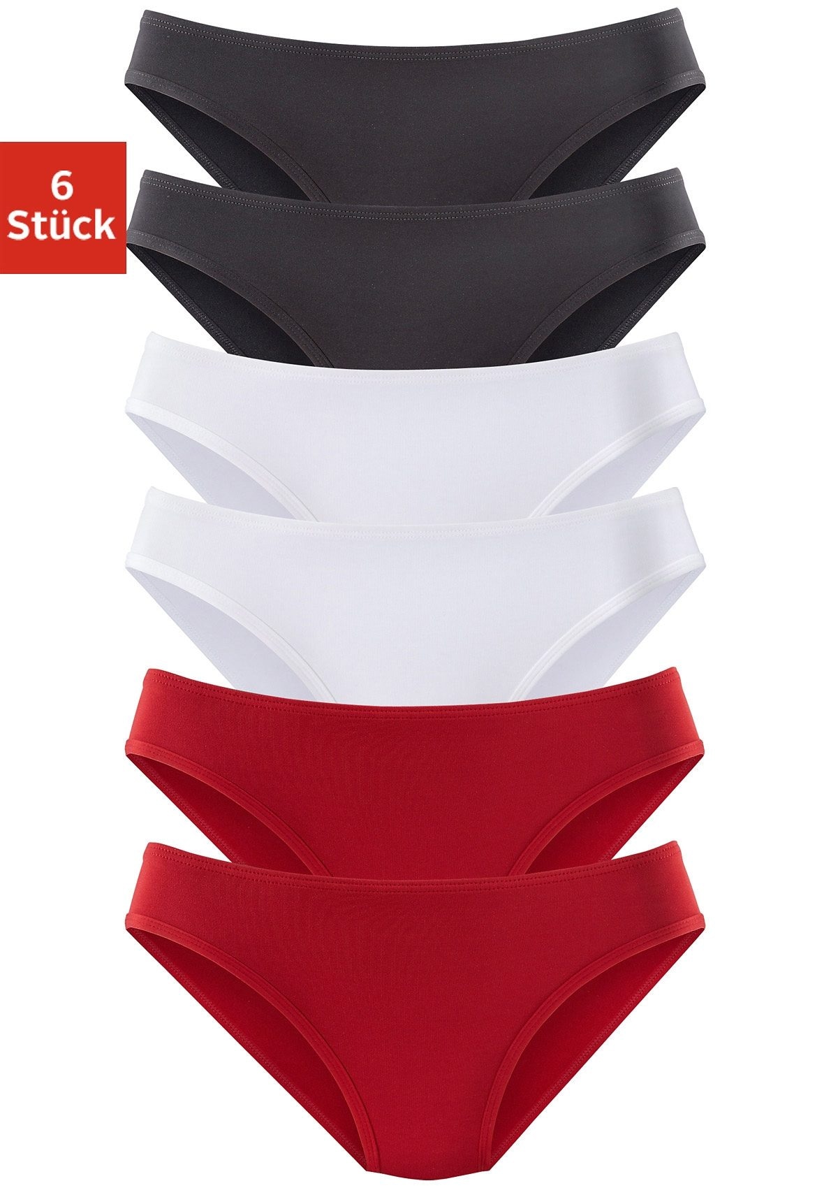Vivance active Jazz-Pants Slips, (6er-Pack), aus weicher Microfaser