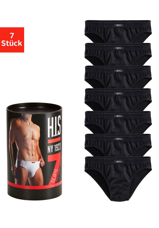 H.I.S Slip »Unterhosen für Herren«, (Dose, 7 St.), aus Baumwoll-Mix in einer Dose verpackt