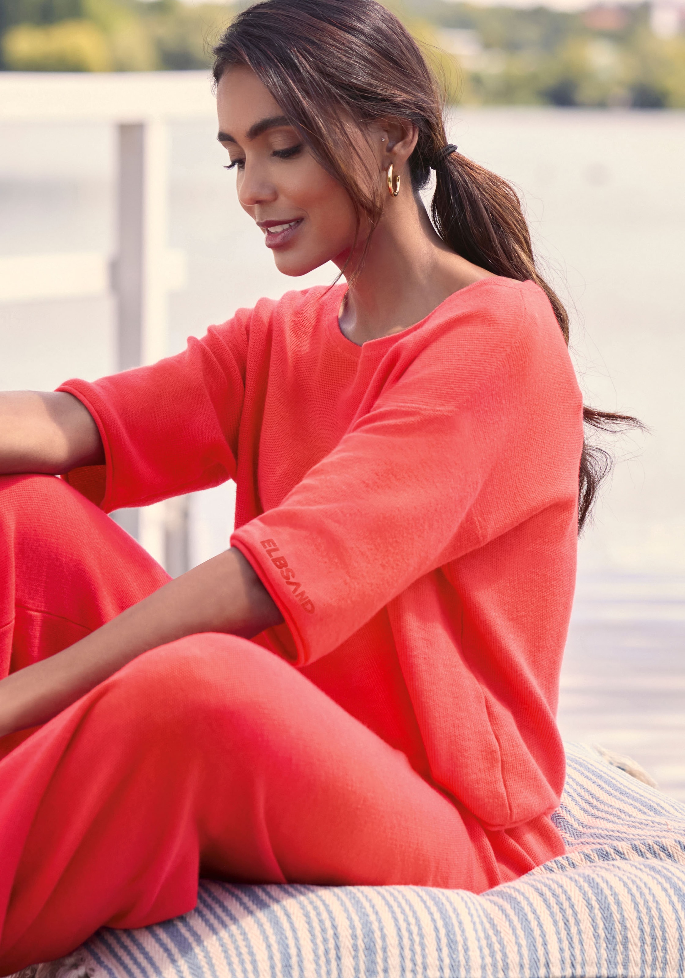 Elbsand 3/4-Arm-Shirt mit U-Boot Ausschnitt, Loungewear