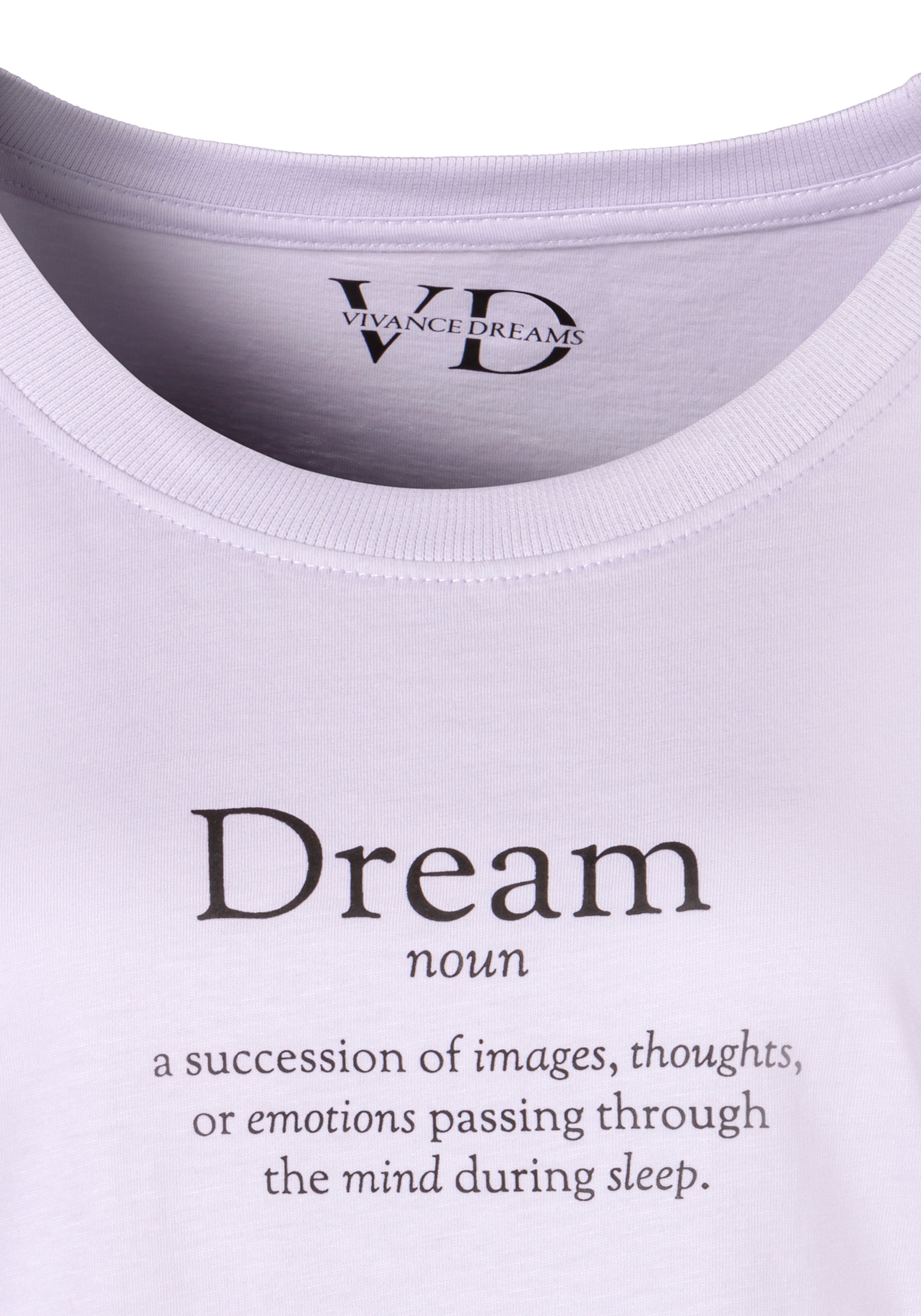Vivance Dreams Pyjamaoberteil, mit Statementdruck