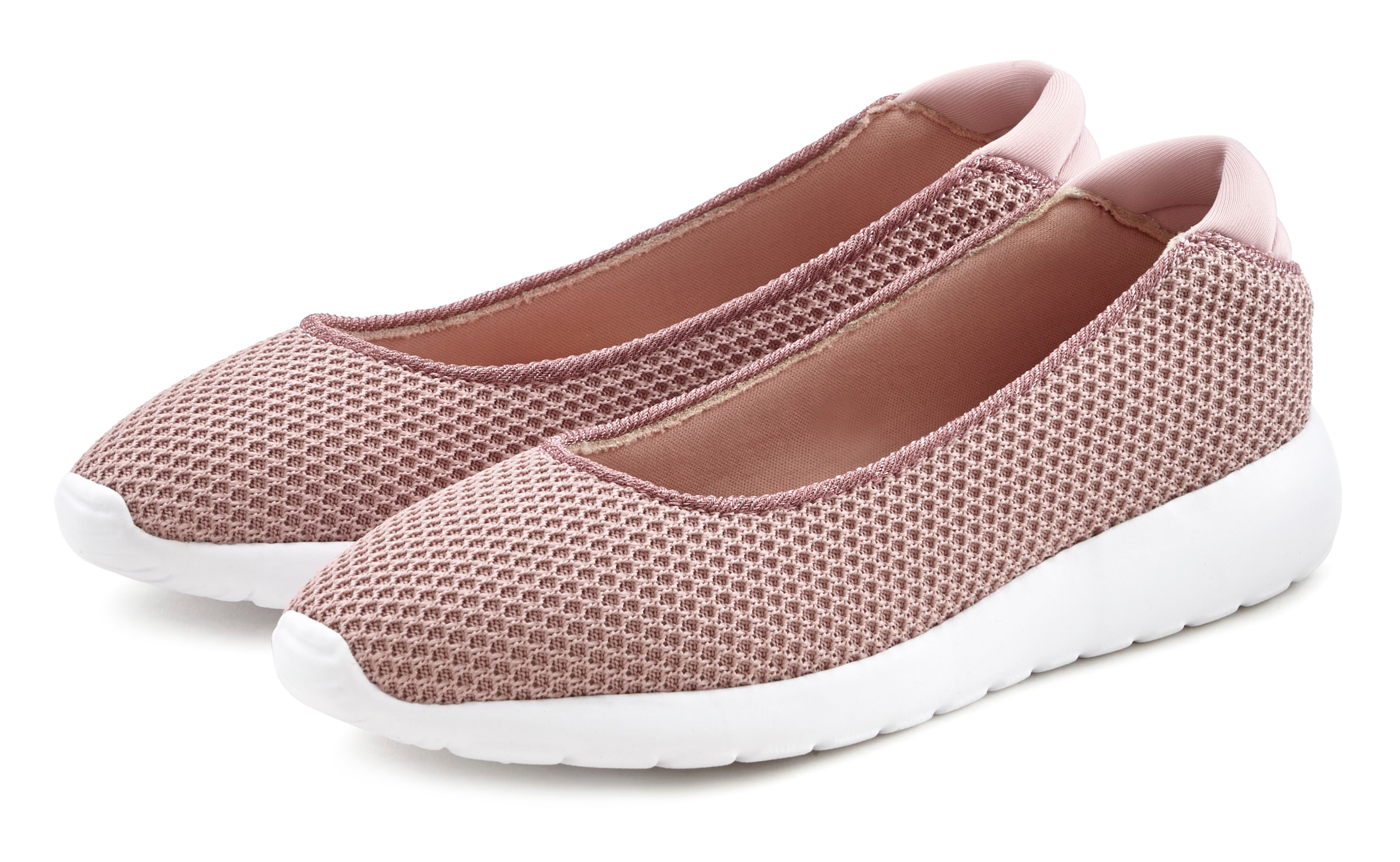 LASCANA Ballerina »Freizeitschuh, Slipper, Halbschuh,«, zum Reinschlüpfen, leichte Mesh-Optik VEGAN