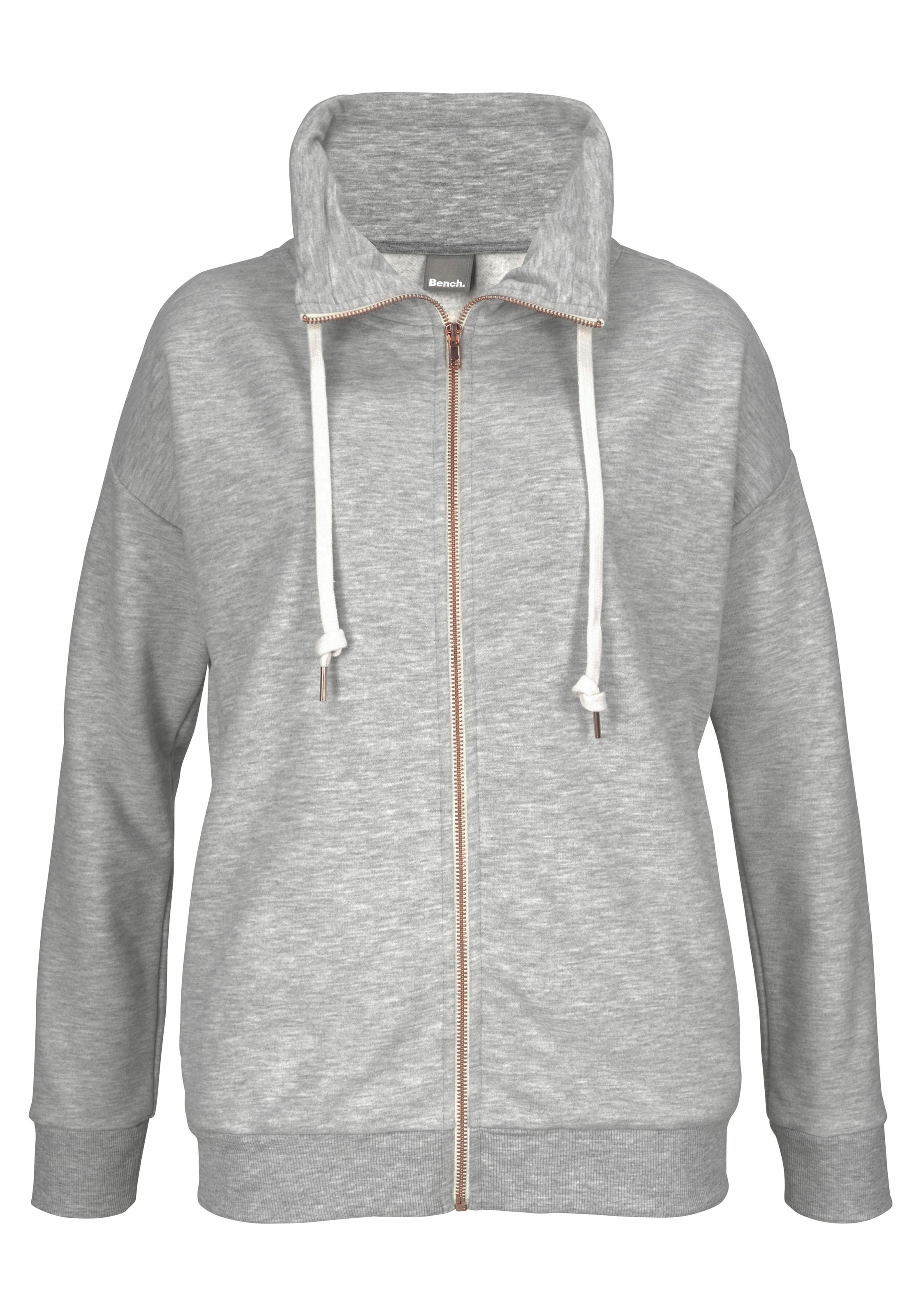 Bench. Sweatjacke mit Glanzprint am Stehkragen, Loungeanzug