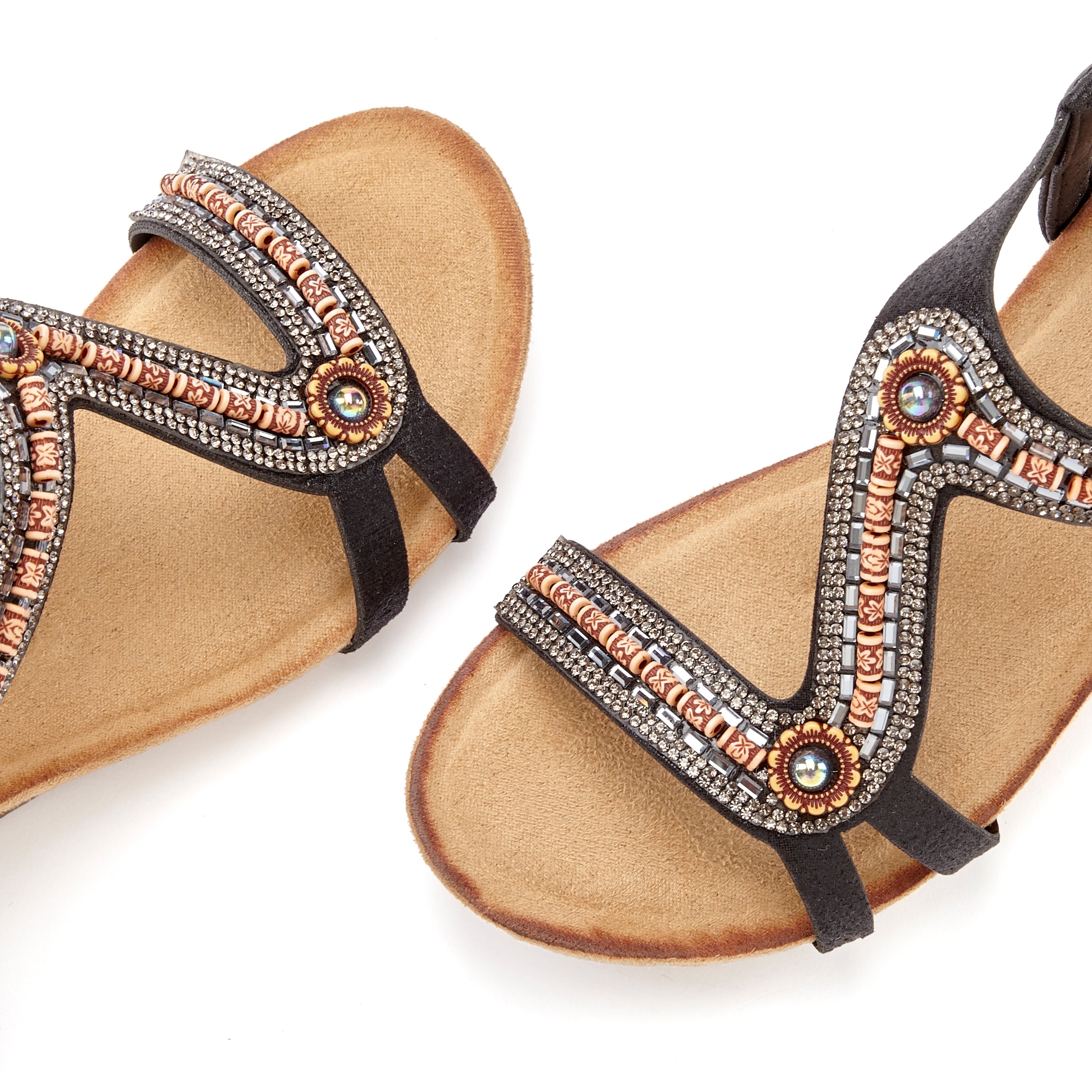 Vivance Sandalette »Sommerschuh«, Sandale, Sommerschuh mit Glitzerdetails und elastischem Riemchen VEGAN