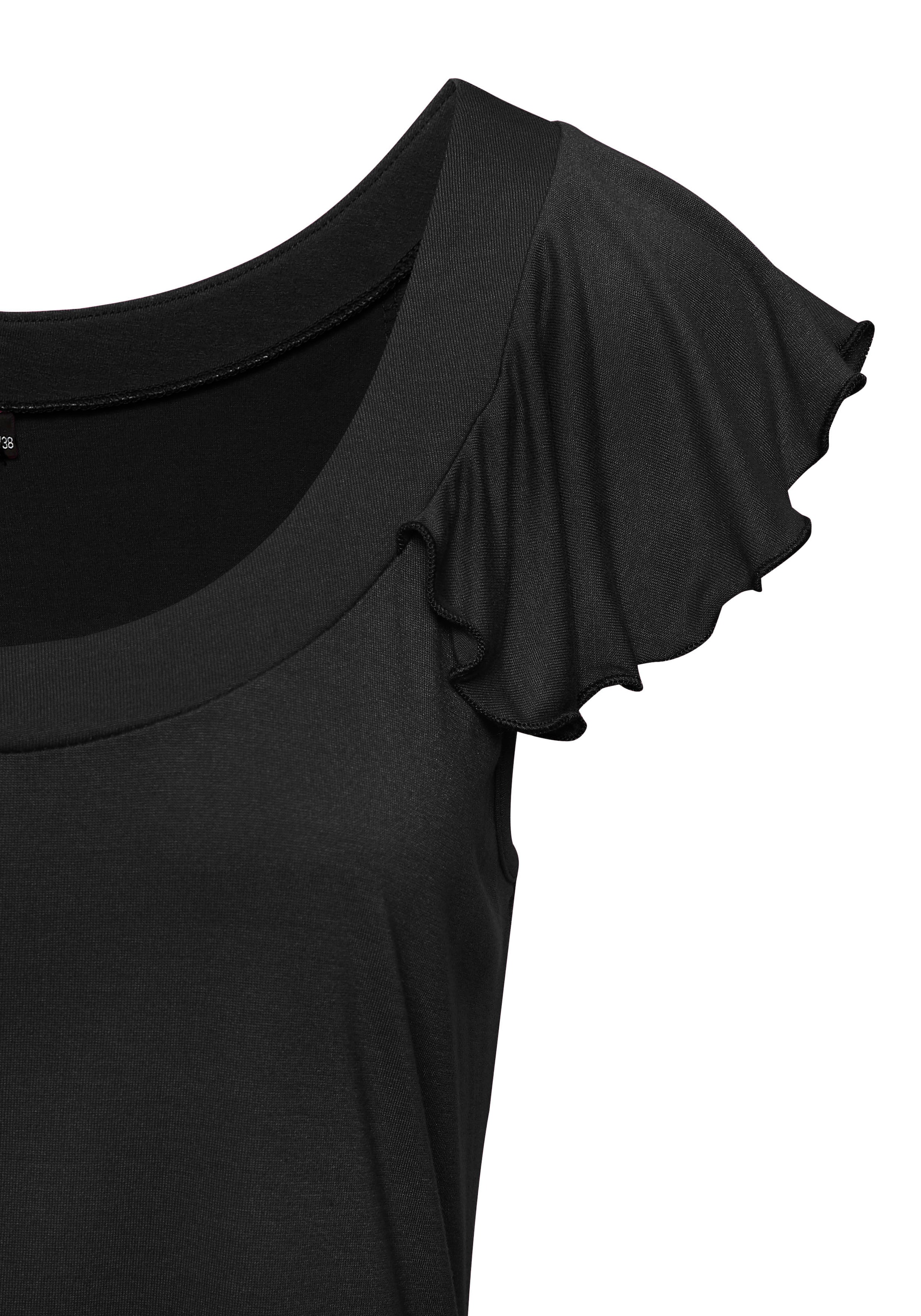 Vivance Rundhalsshirt, mit verspielten Volants aus weichem Jersey, sommerlich