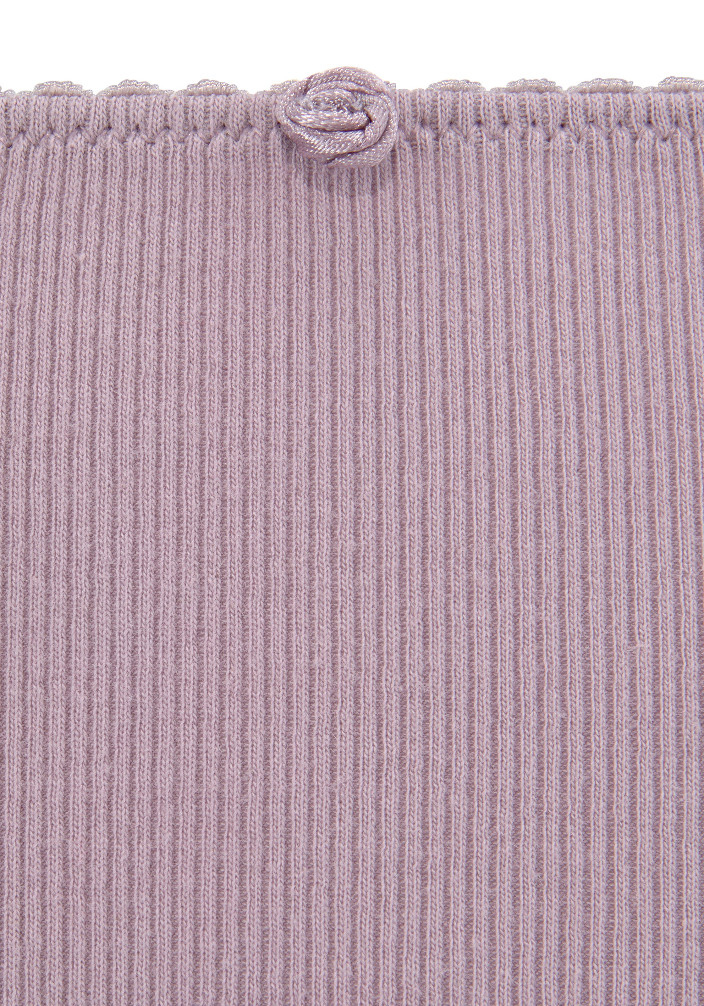 Vivance Panty, (3er-Pack), aus weicher und elastischer Rippware, mit zartem Röschen vorn