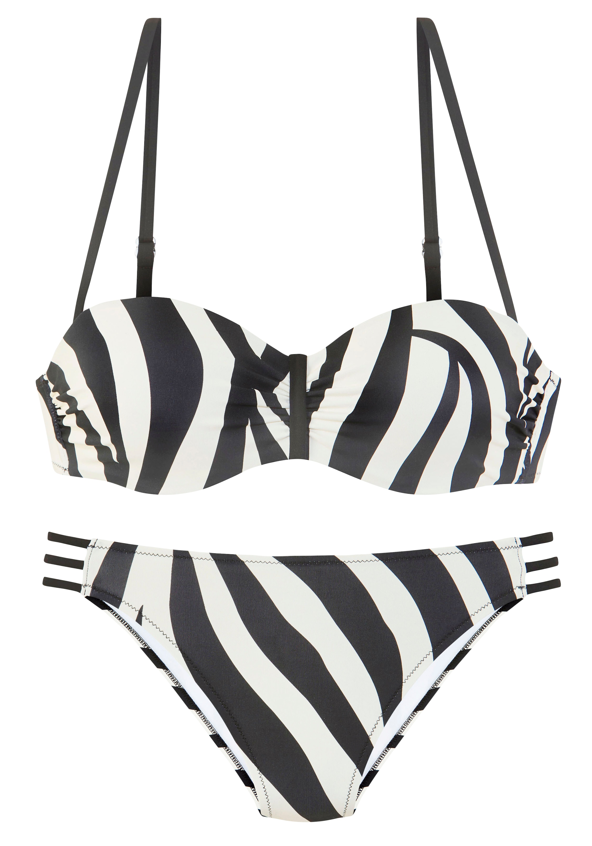 French Connection Bügel-Bandeau-Bikini »Louise«, Mit kontrast Details