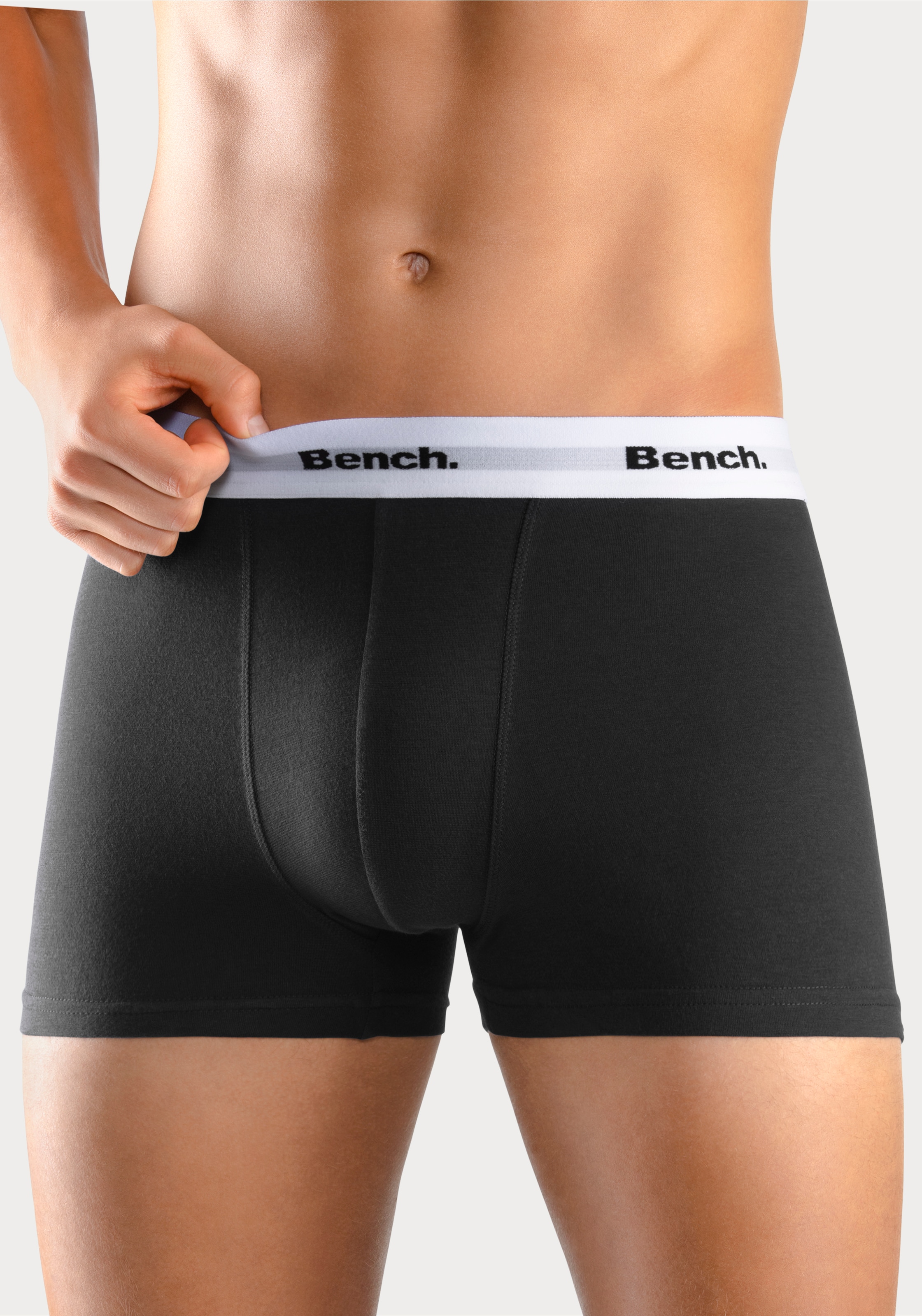 Bench. Boxer »Boxershorts für Herren«, (Packung, 4 St.), Unterhosen mit kontrastfarbigem Bund