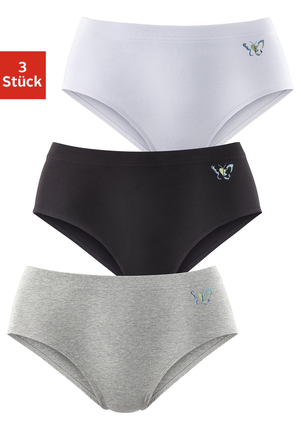 PETITE FLEUR Formslip, (3er-Pack), Bodyforming Slip aus elastischer Baumwolle
