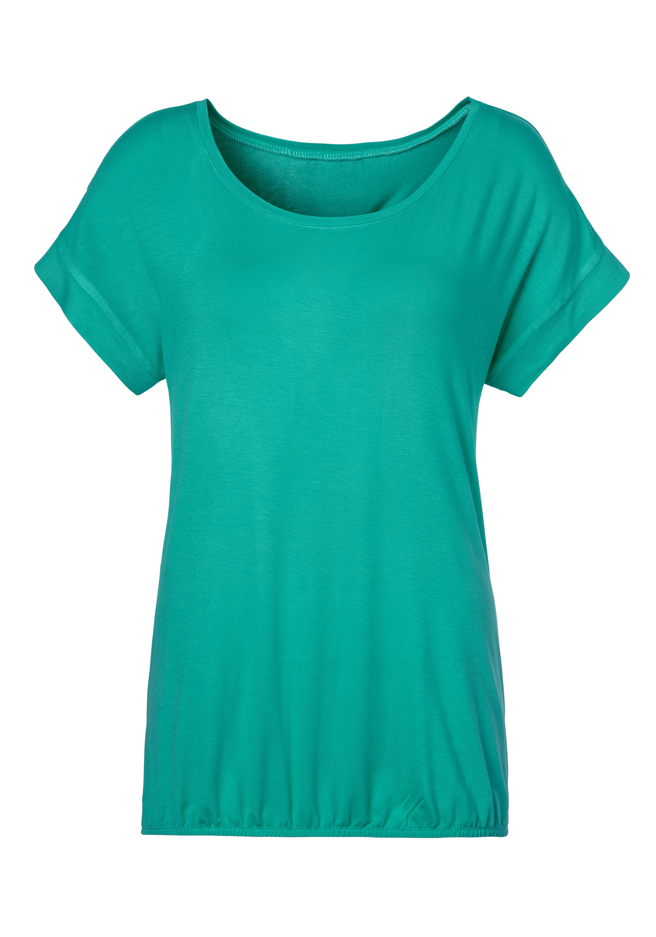 Vivance Kurzarmshirt »mit Gummizug im Bund«, (2er-Pack), aus weichem Viskose-Stretch