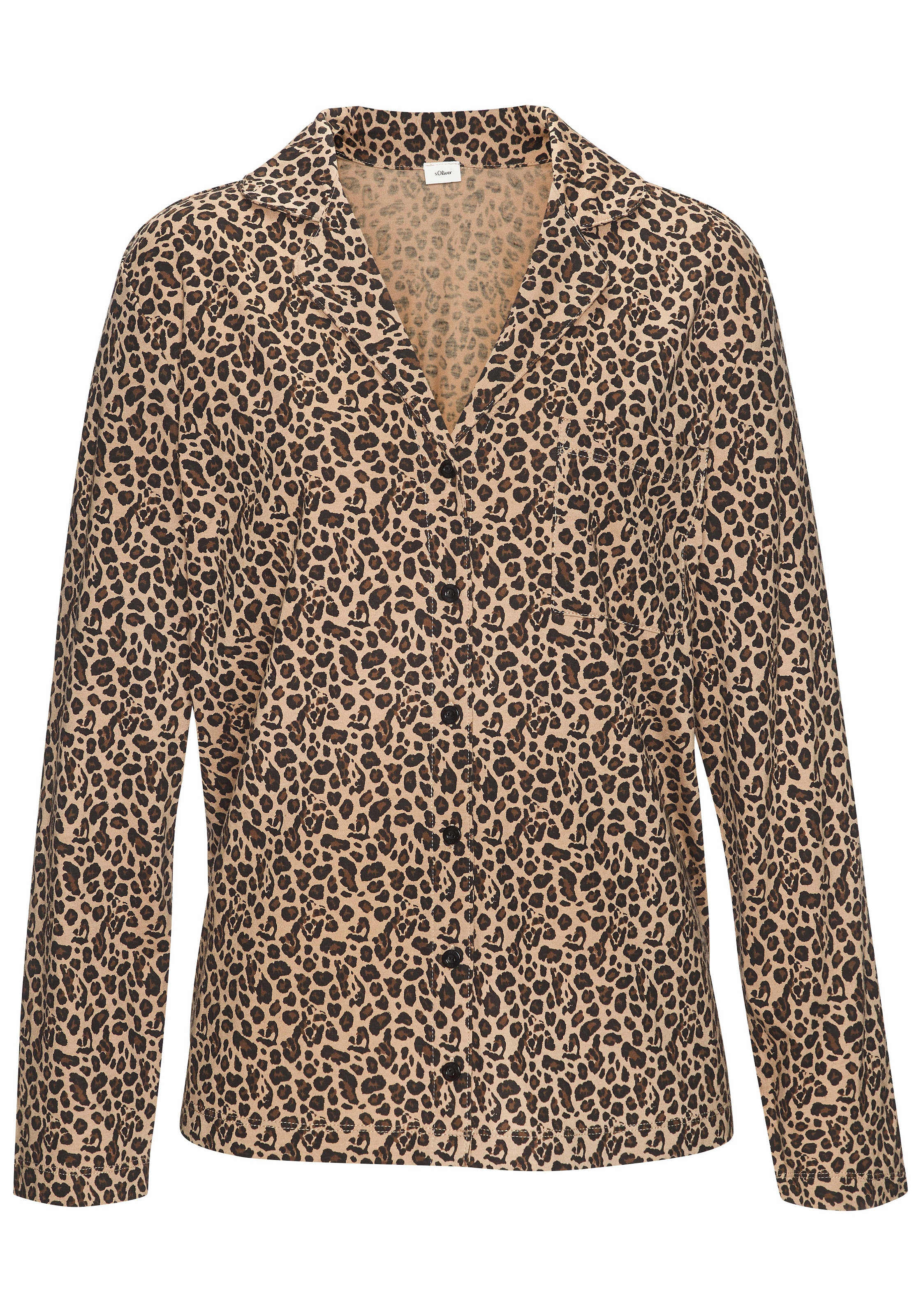 s.Oliver Pyjamaoberteil 1 tlg. aufgesetzte Brusttasche