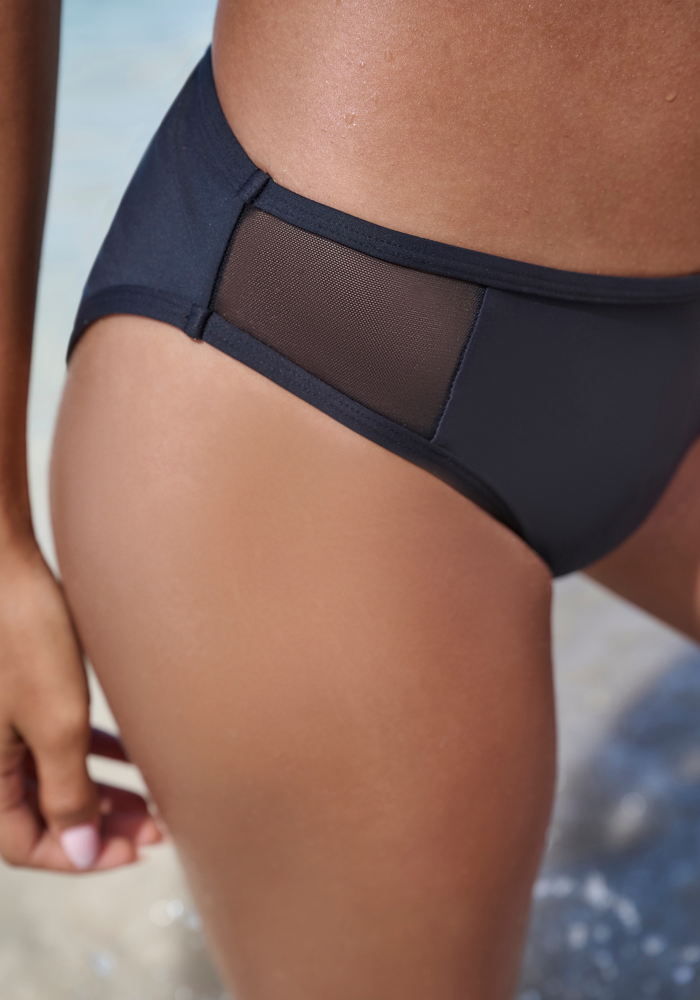 LASCANA Bikini-Hose »Mascha«, mit transparenten Mesh Einsätzen