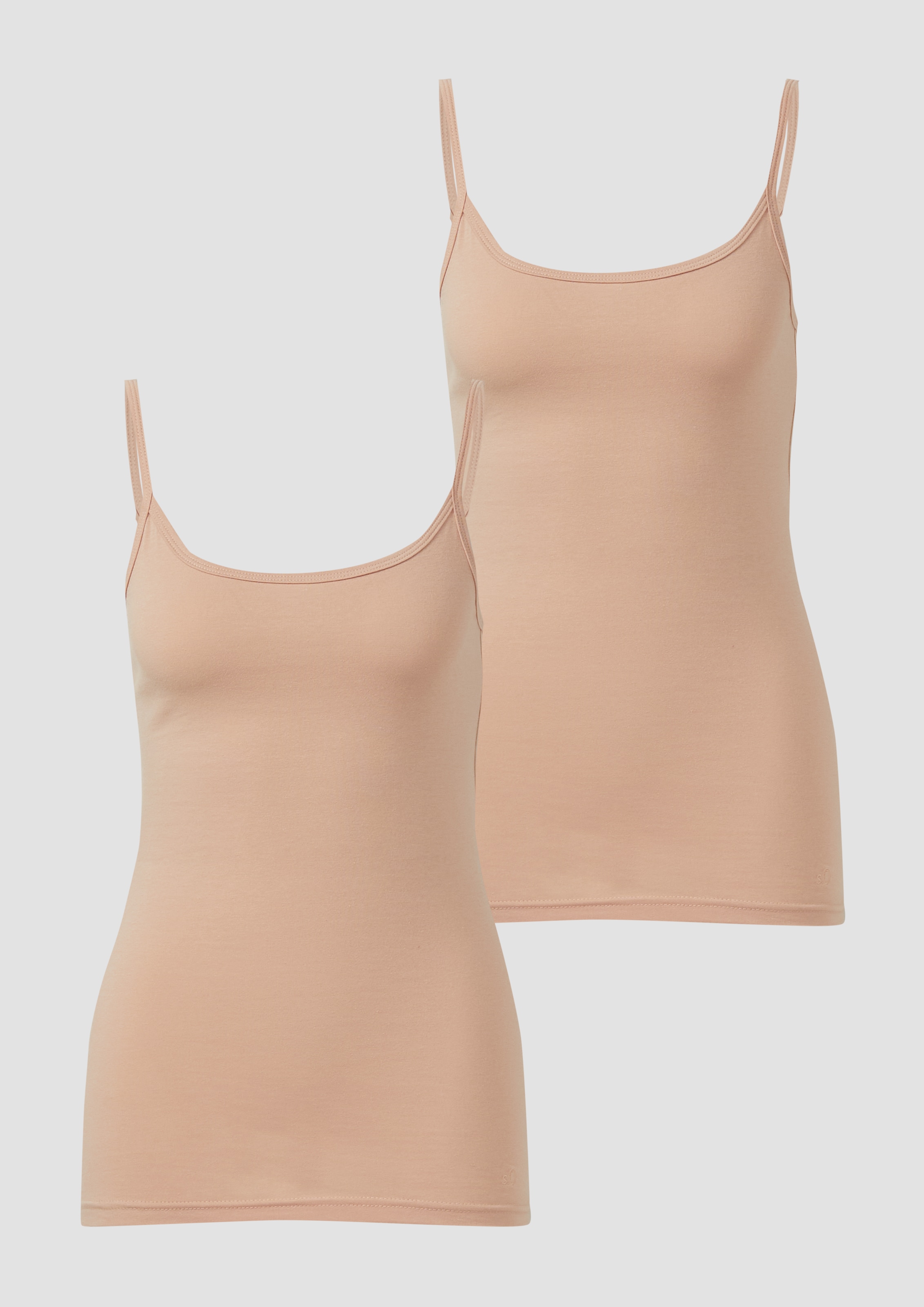 s.Oliver Unterhemd 2er-Pack,  aus elastischer Baumwoll-Qualität, Spaghettiträger-Top, Unterziehshirt