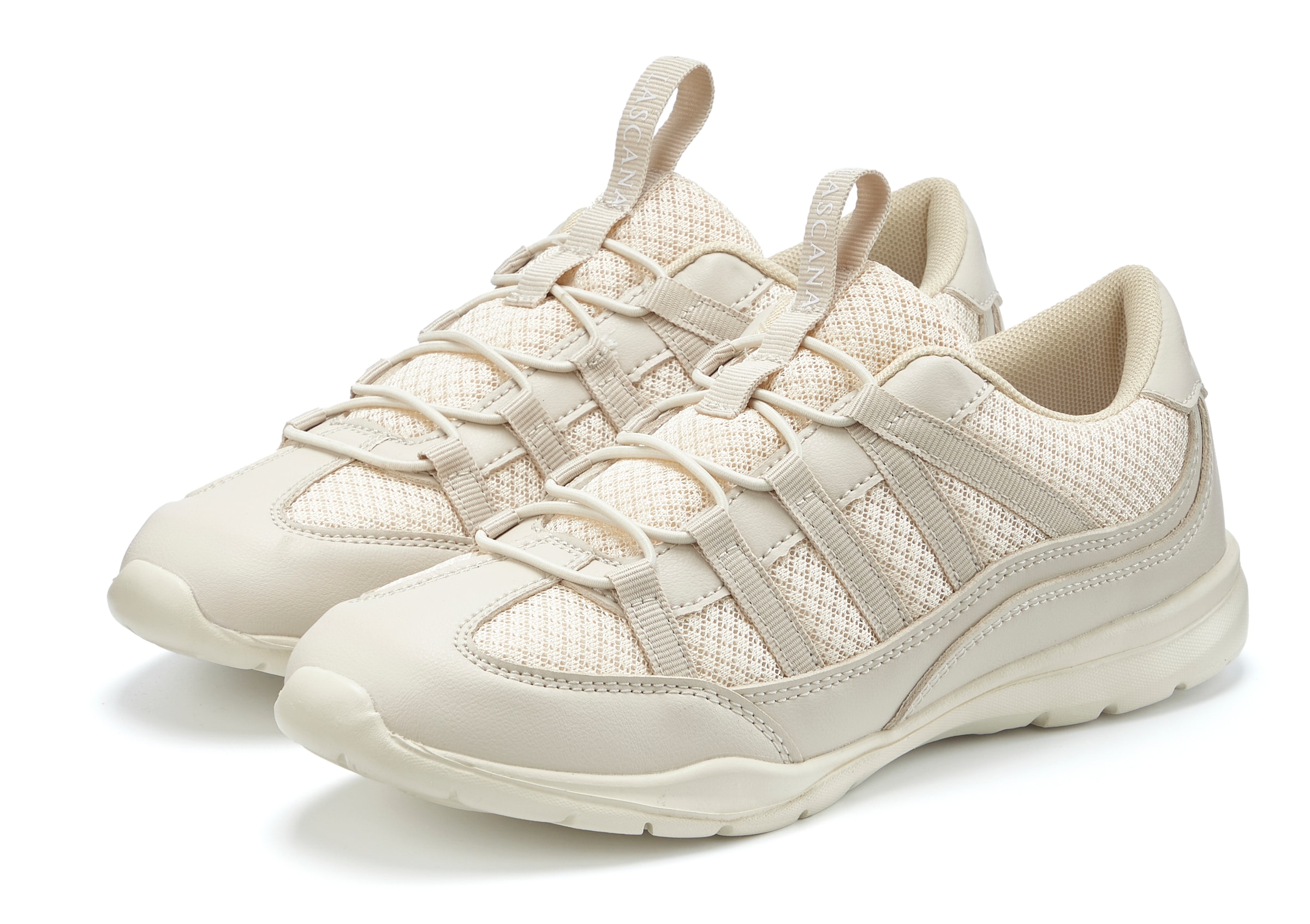 LASCANA Sneaker, Slip-On Freizeitschuh, Halbschuh mit elastischen Schnürbändern VEGAN