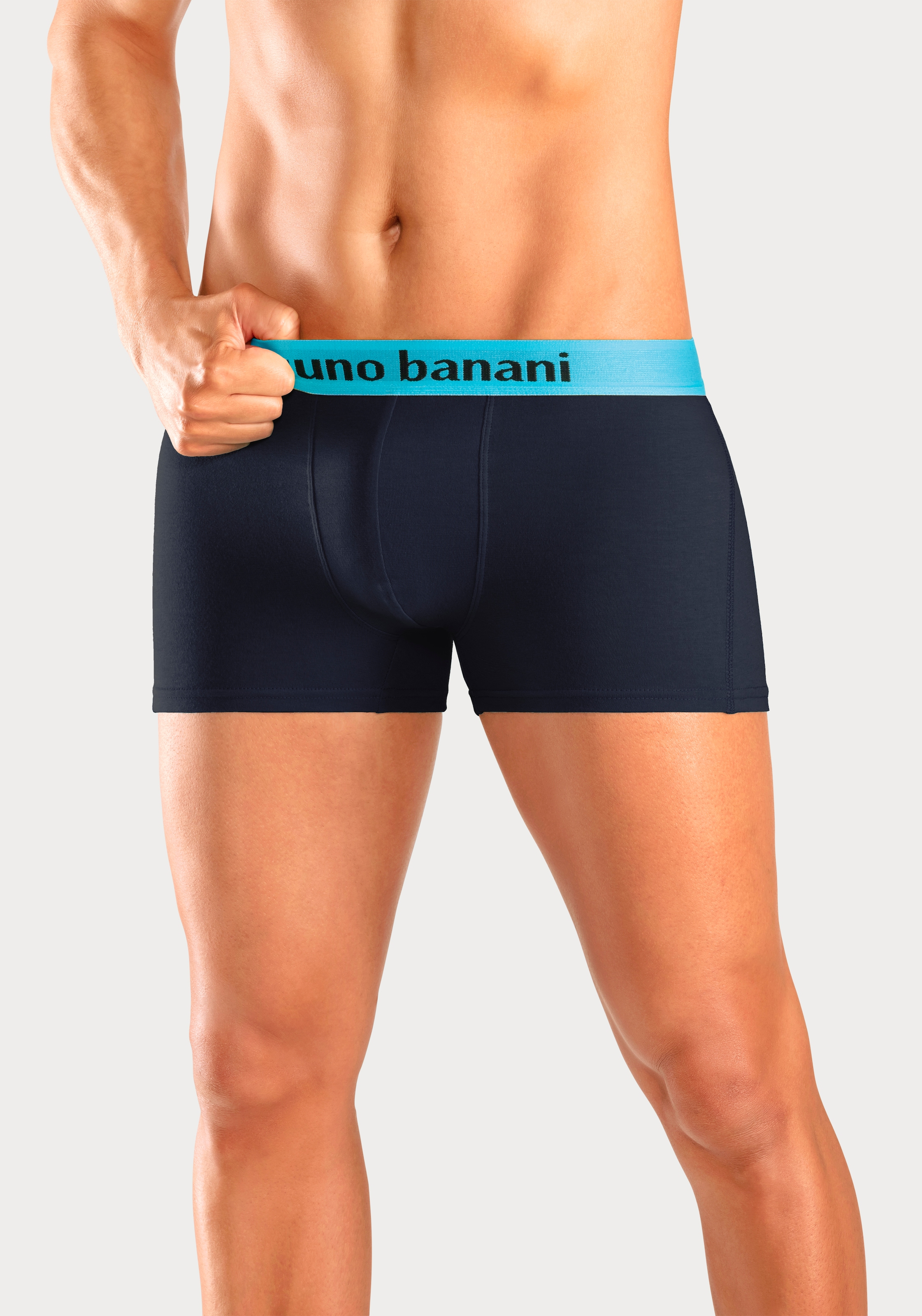 Bruno Banani Boxer »Boxershorts für Herren«, (Packung, 4 St.), mit farbigen Marken-Schriftzug am Bündchen