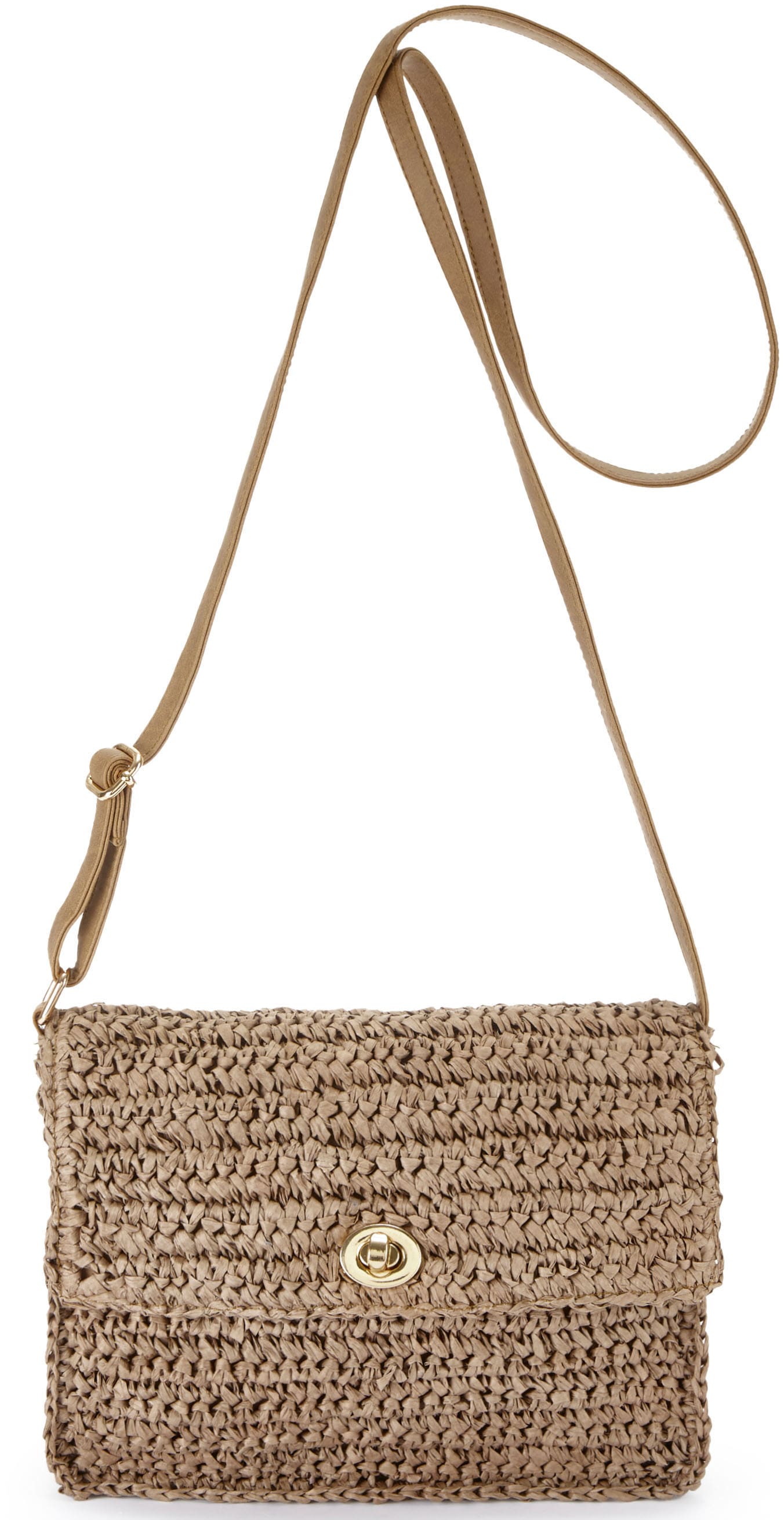 Vivance Umhängetasche »Handtasche«, Minibag, Henkeltasche, Bast-Optik, Sommertasche, Crossbody Bag