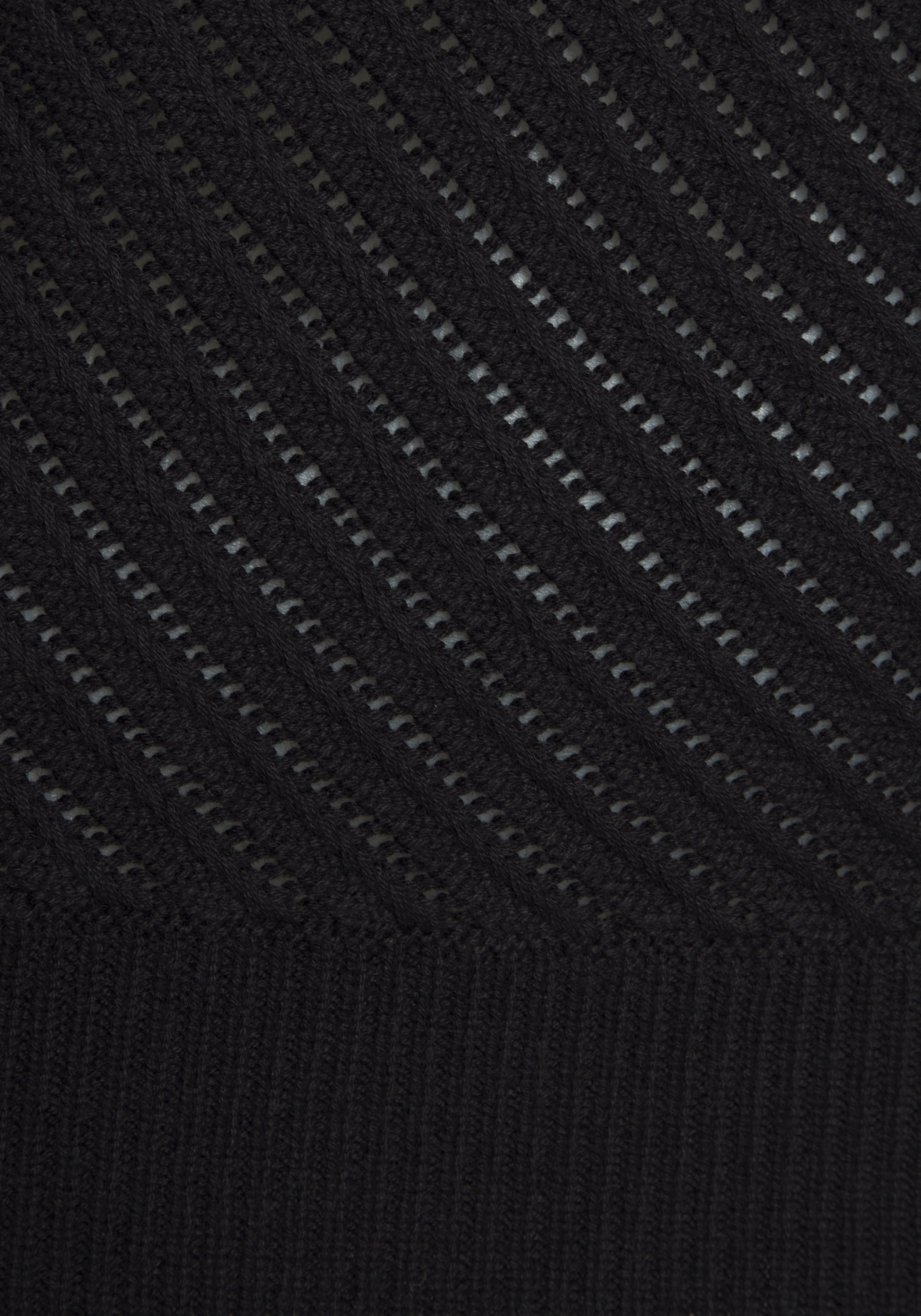 LASCANA 3/4 Arm-Pullover mit diagonalem Strickmuster