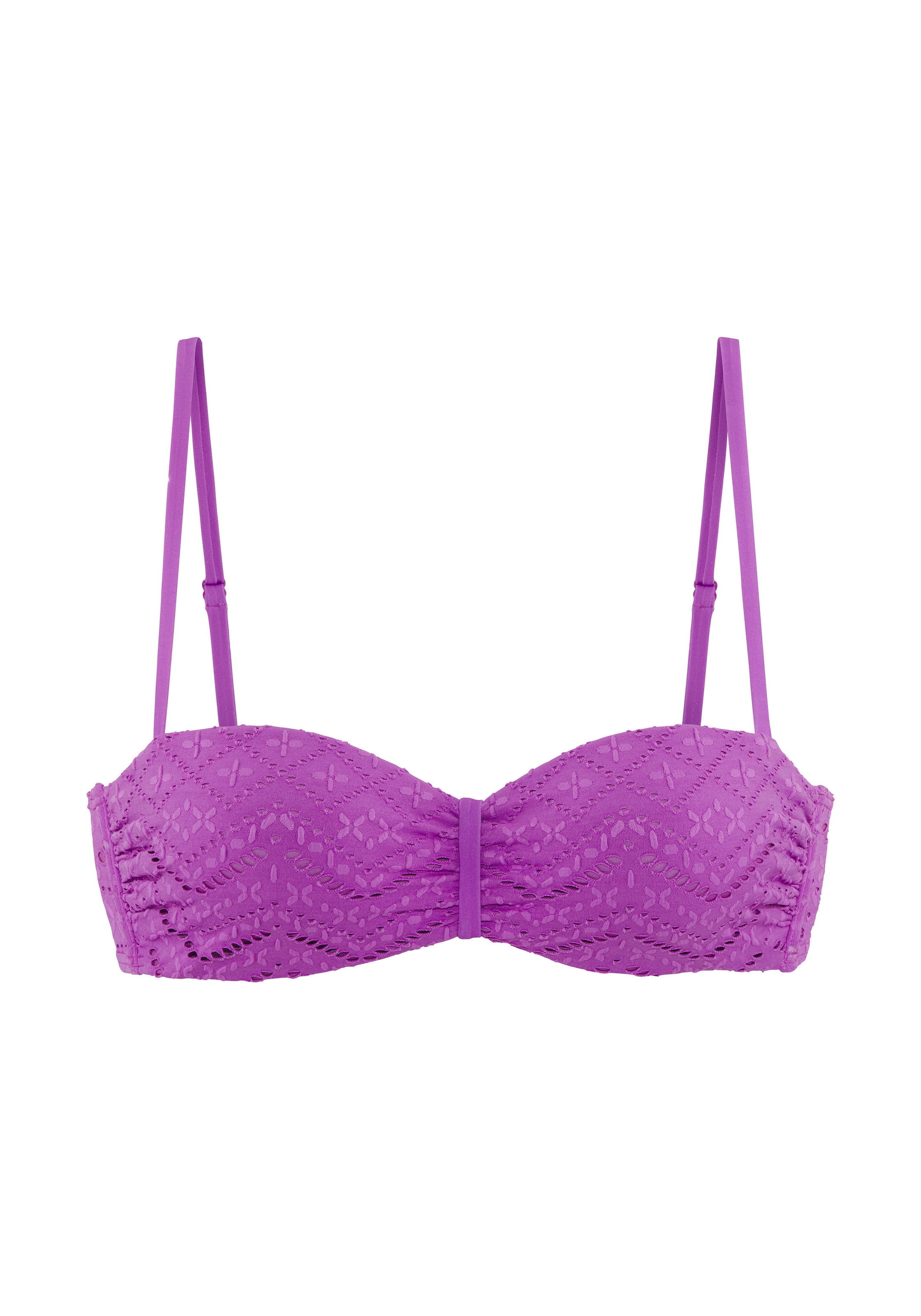 LASCANA Bügel-Bandeau-Bikini-Top »Omara«, mit Lochstickerei