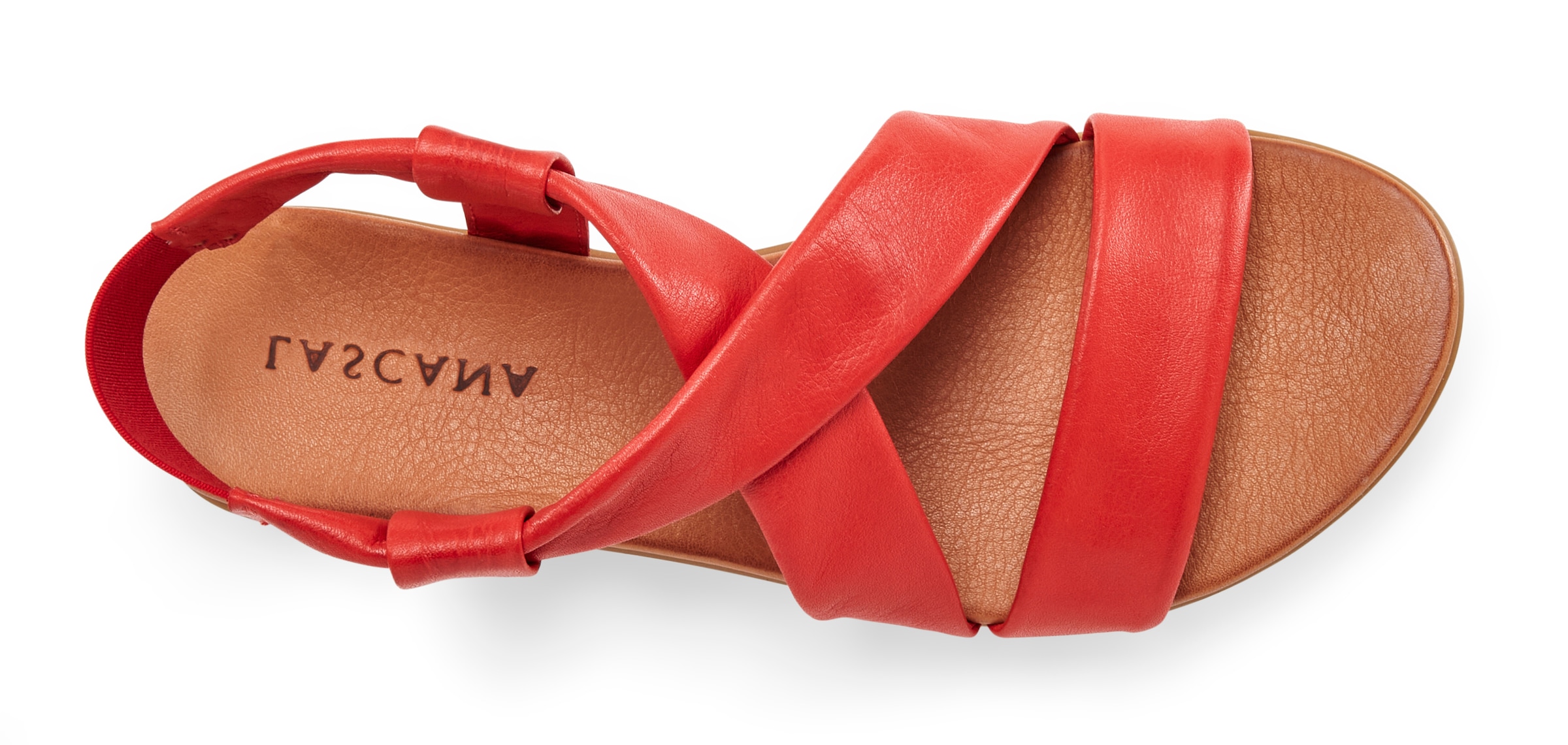 LASCANA Sandale »Sommerschuh«, aus Leder mit raffinierten Riemchen, Sandalette, Sommerschuh