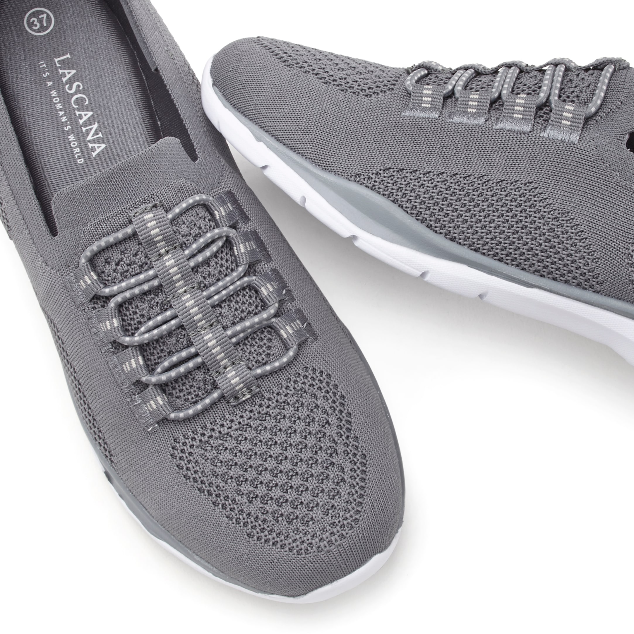 LASCANA Sneaker »Slipper, Halbschuh, leichtes Meshmaterial«, zum Reinschlüpfen mit elastischen Schnürbändern VEGAN