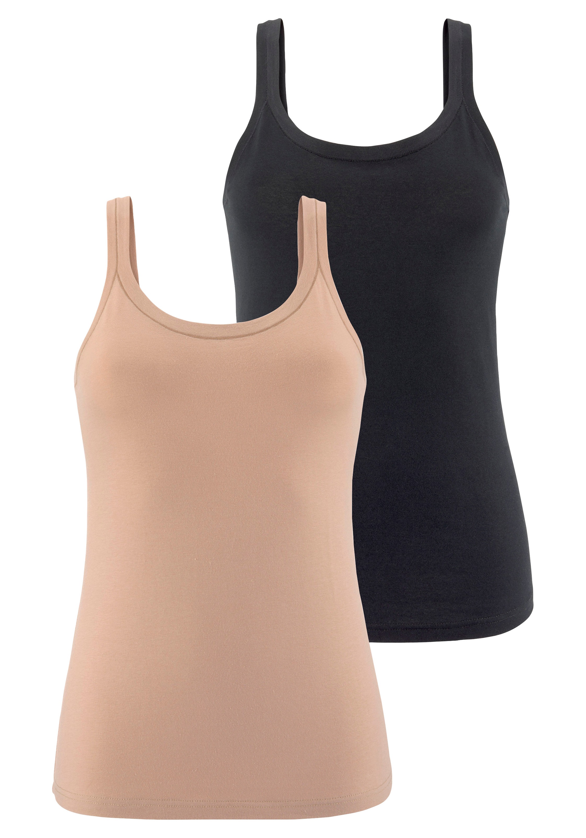 LASCANA Unterhemd, (Packung, 2 St.), "Perfect Basics" aus elastischer Baumwolle,...