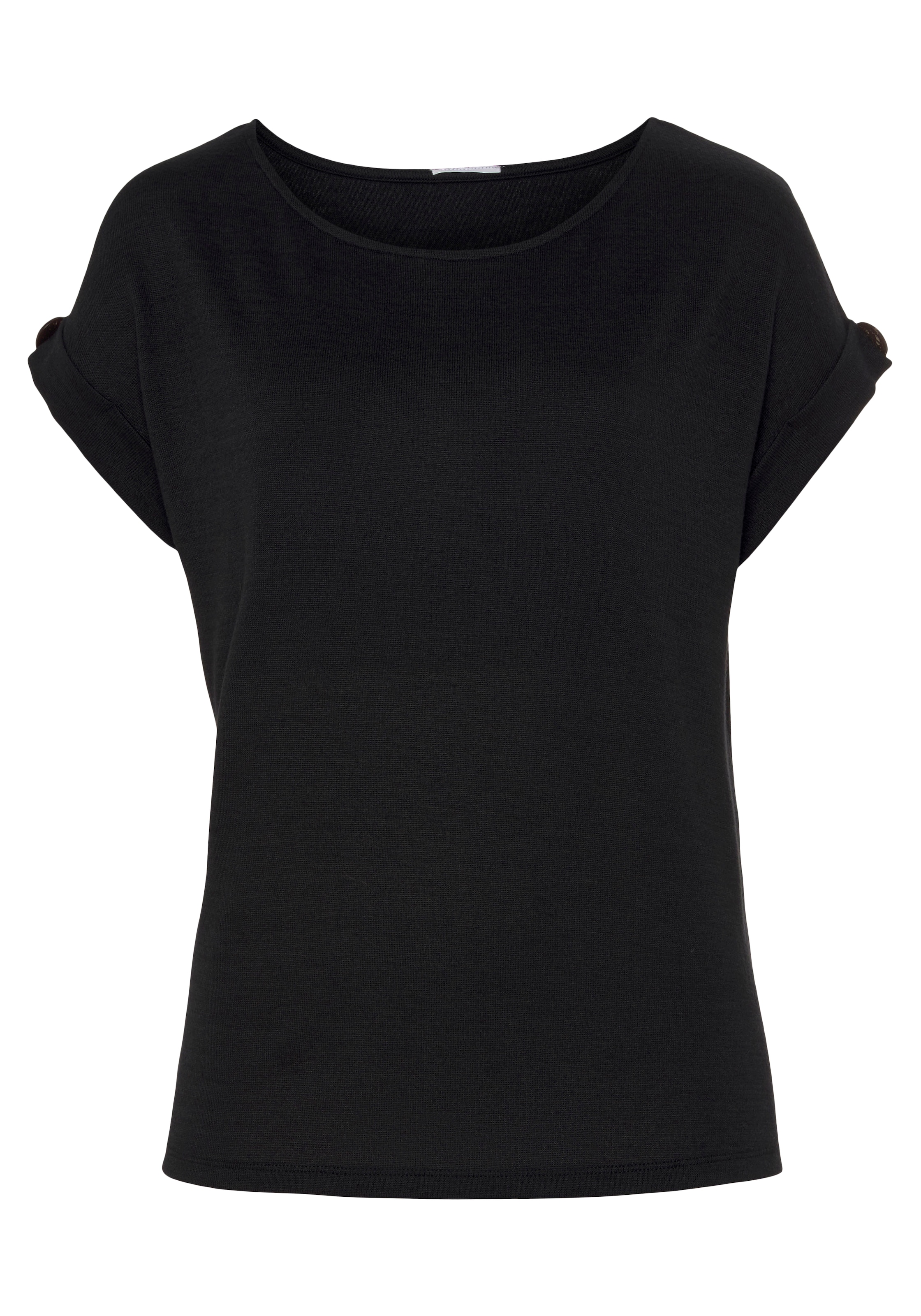 LASCANA T-Shirt, (Packung, 1 tlg.), Ärmelsaum Bademode, Unterwäsche online am & Knopf Lingerie LASCANA kaufen » | mit