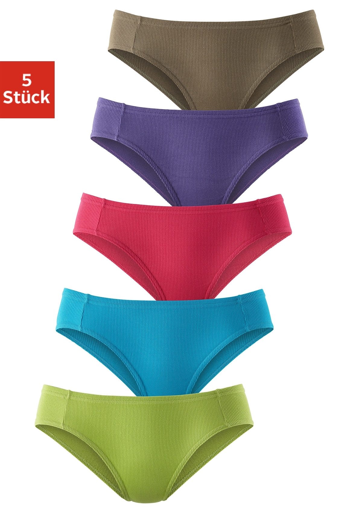 petite fleur Bikinislip, (Packung, 5 St.), aus weicher Pikee-Qualität