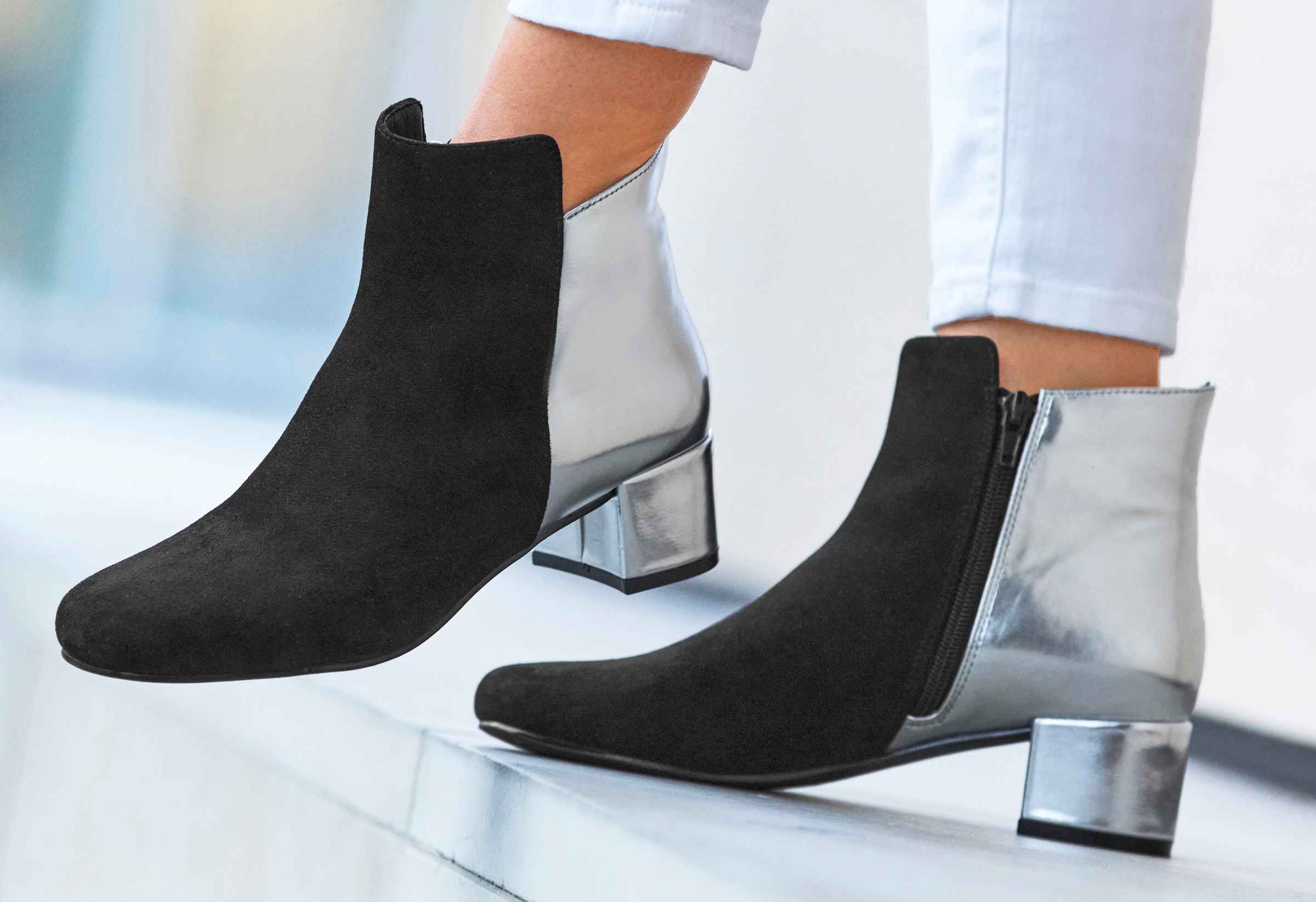 LASCANA Stiefelette, mit komfortablem Blockabsatz, Stiefel, Boots VEGAN